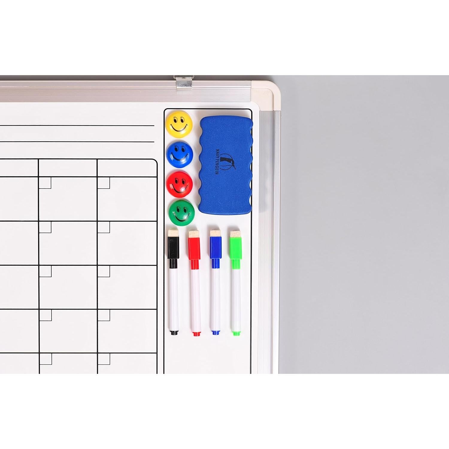 Calendario de Pizarra Blanca Magnético Navy Penguin 61x46 cm