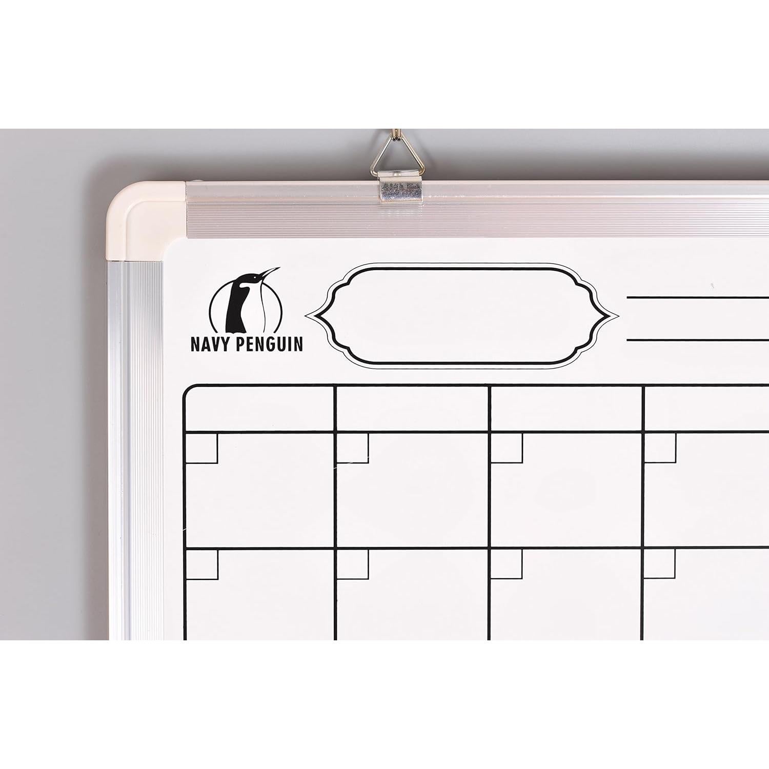 Calendario de Pizarra Blanca Magnético Navy Penguin 61x46 cm