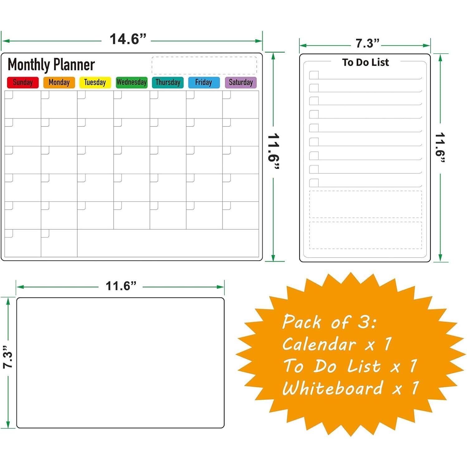 Calendario Magnético ZazzyKid 3 Piezas 37.1x29.5 cm