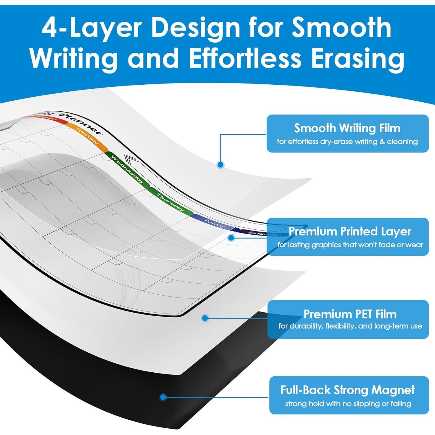 Calendario Magnético para Refrigerador MaxGear 4 Paquetes 38x29 cm