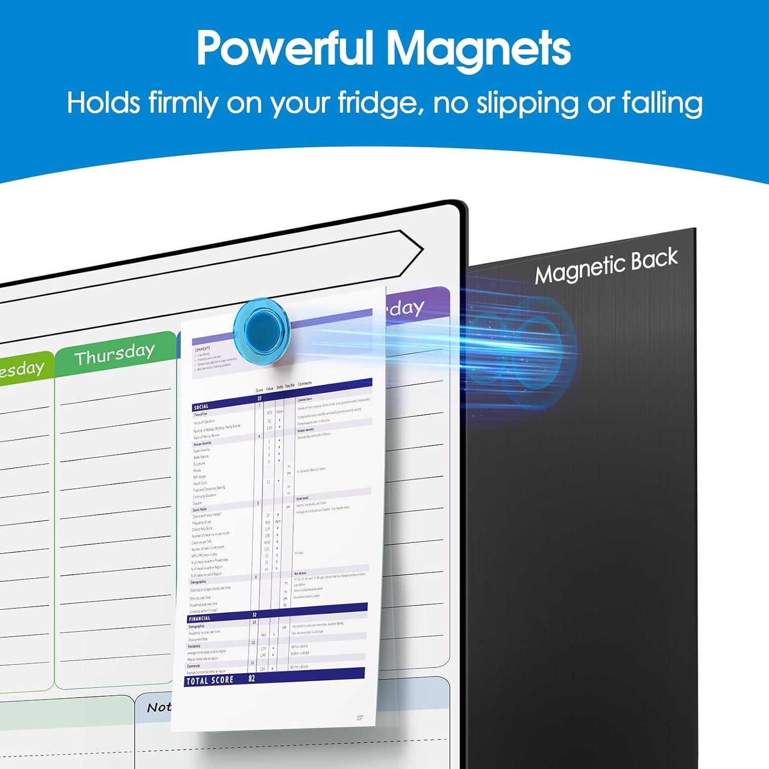 Calendario Magnético para Refrigerador MaxGear 4 Paquetes 38x29 cm