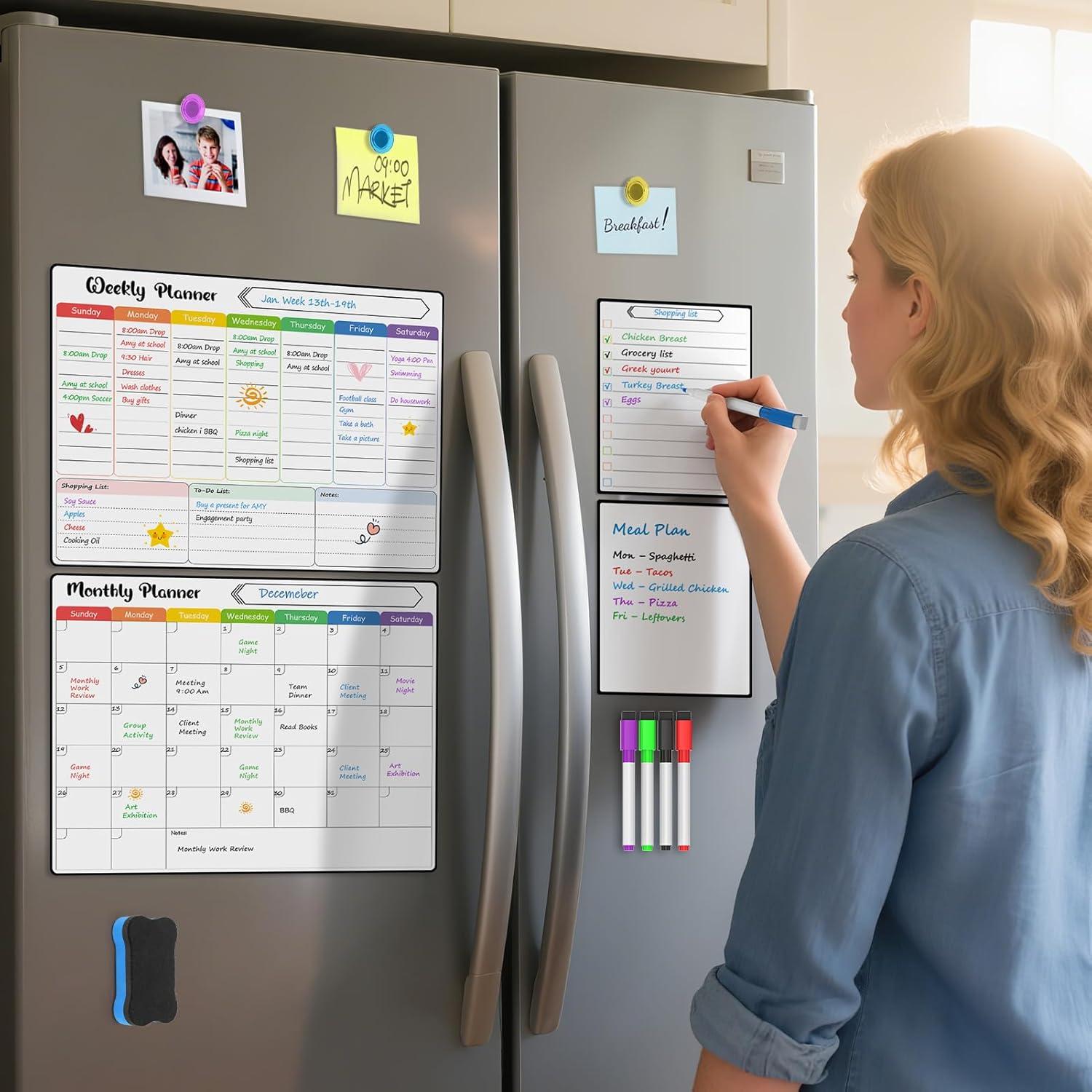 Calendario Magnético para Refrigerador MaxGear 4 Paquetes 38x29 cm