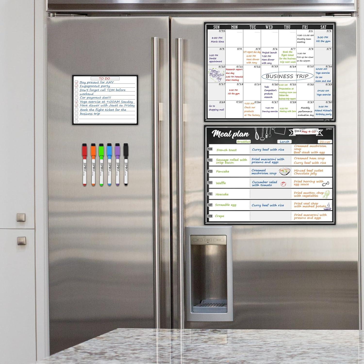 Calendario Mensual y Planificador de Comidas JJPRO Magnético 36.83x27.94cm
