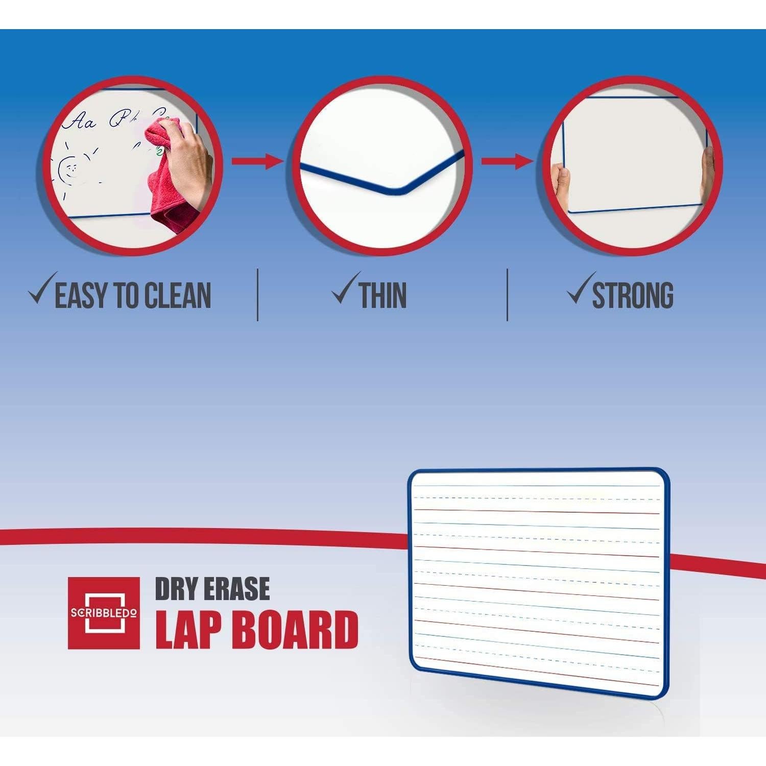 Pizarra Magnética Doble Cara Scribbledo 30x22 cm Borrado Seco