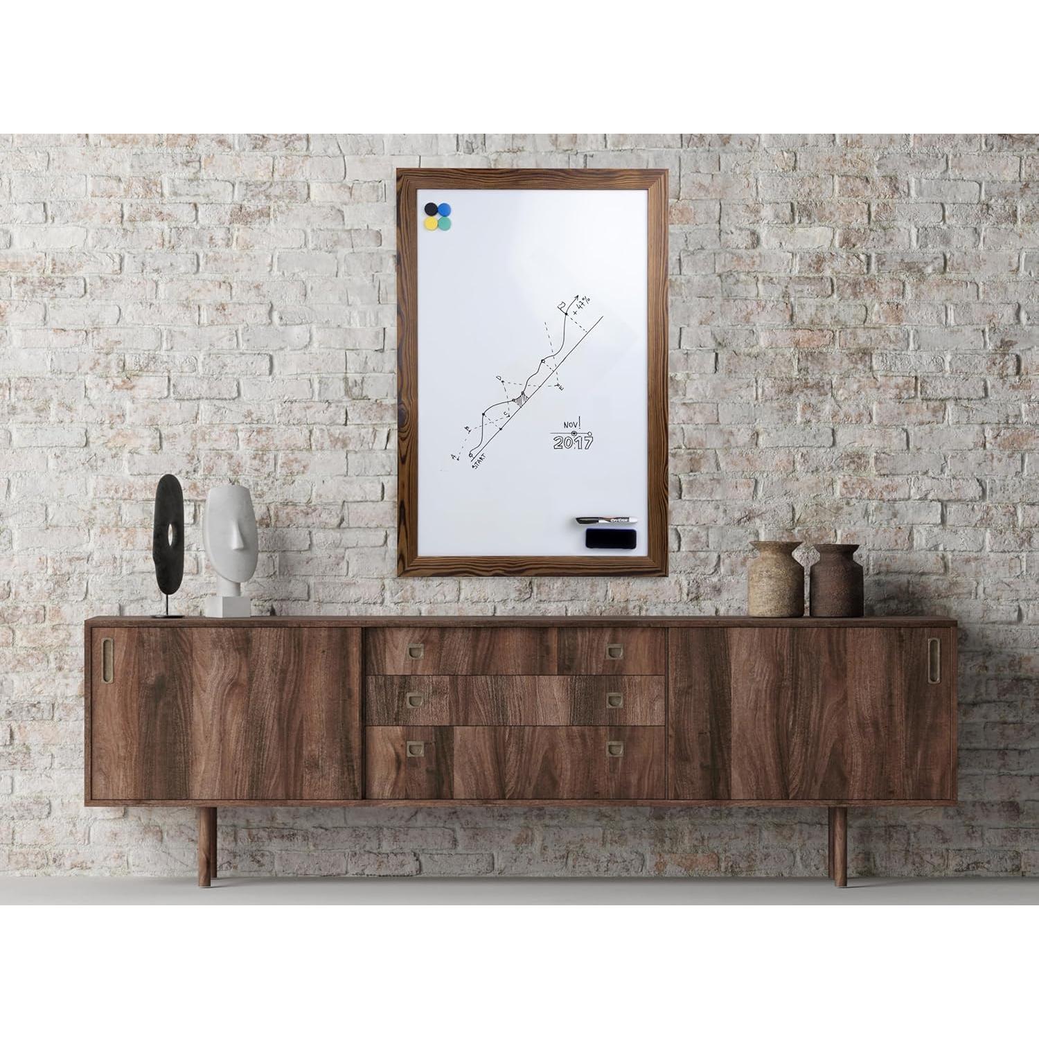 Pizarra Blanca Magnética 61x91 cm Better Office Madera Rústica