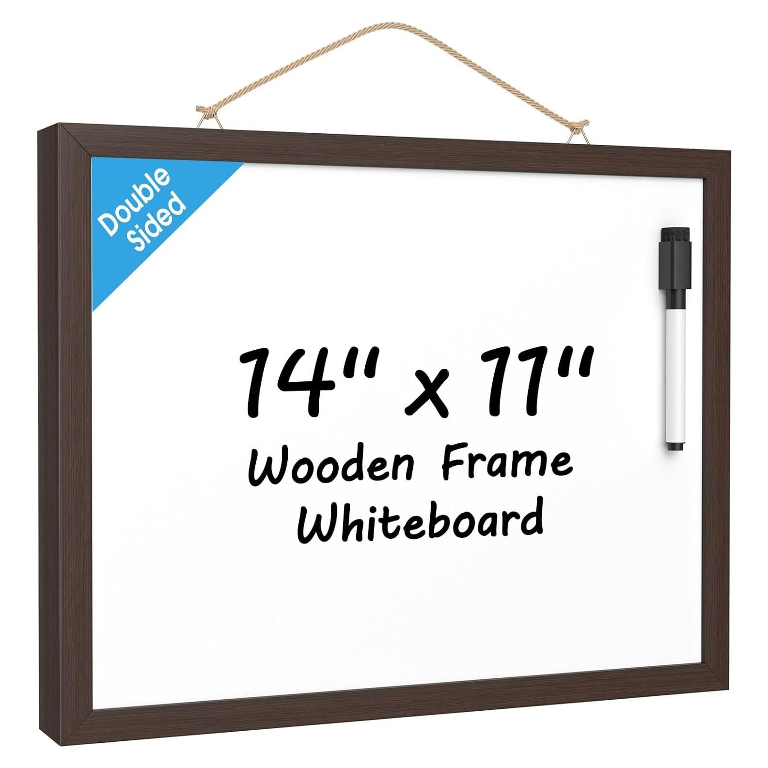 Pizarra Blanca Doble Cara MaxGear 35x27.9cm con Marco de Madera