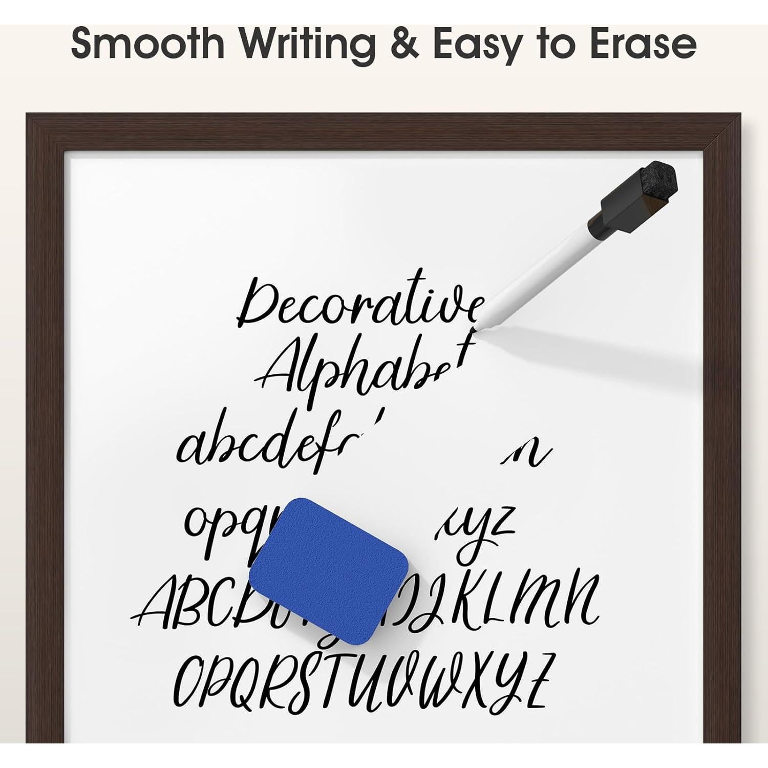 Pizarra Blanca Doble Cara MaxGear 35x27.9cm con Marco de Madera