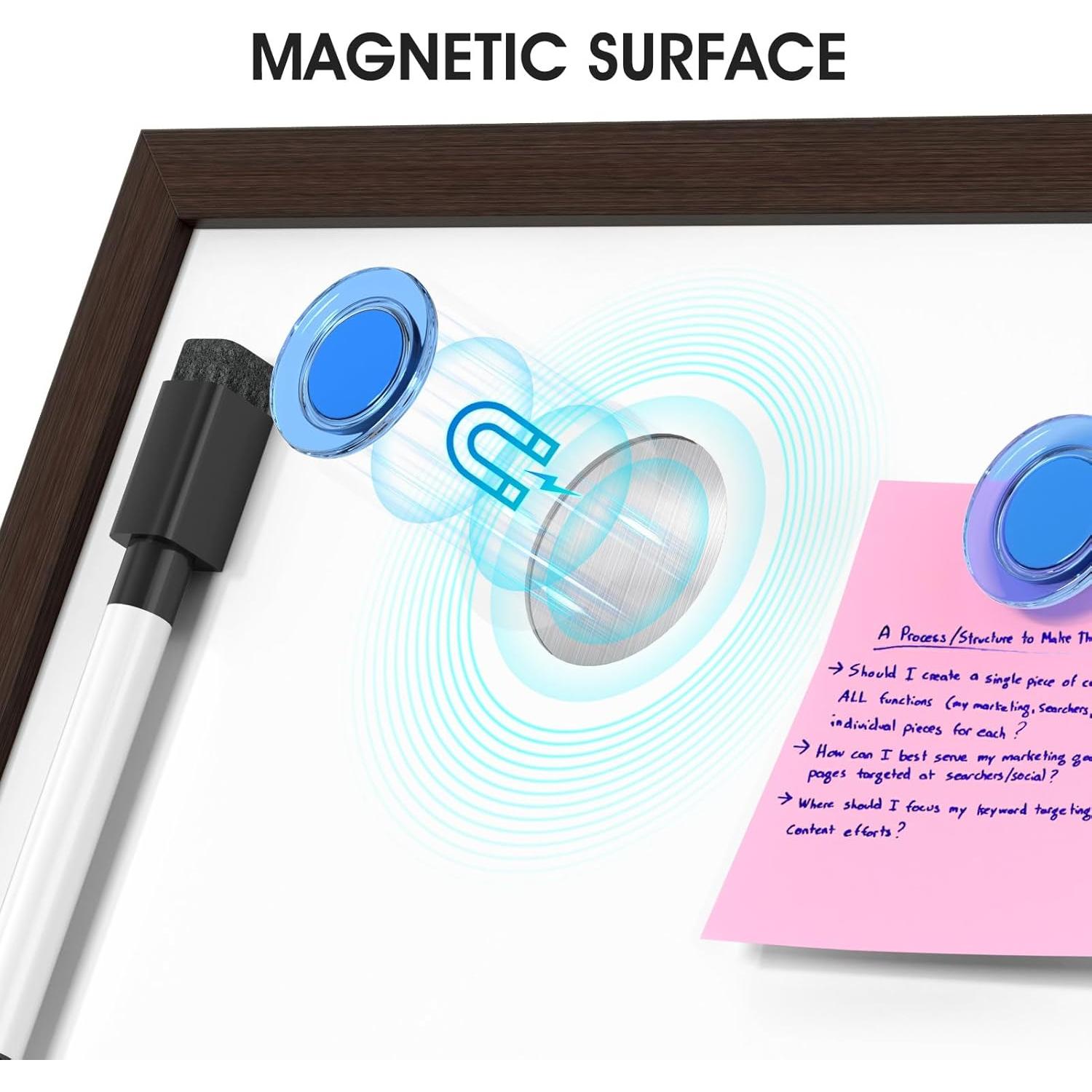 Pizarra Blanca Doble Cara MaxGear 35x27.9cm con Marco de Madera