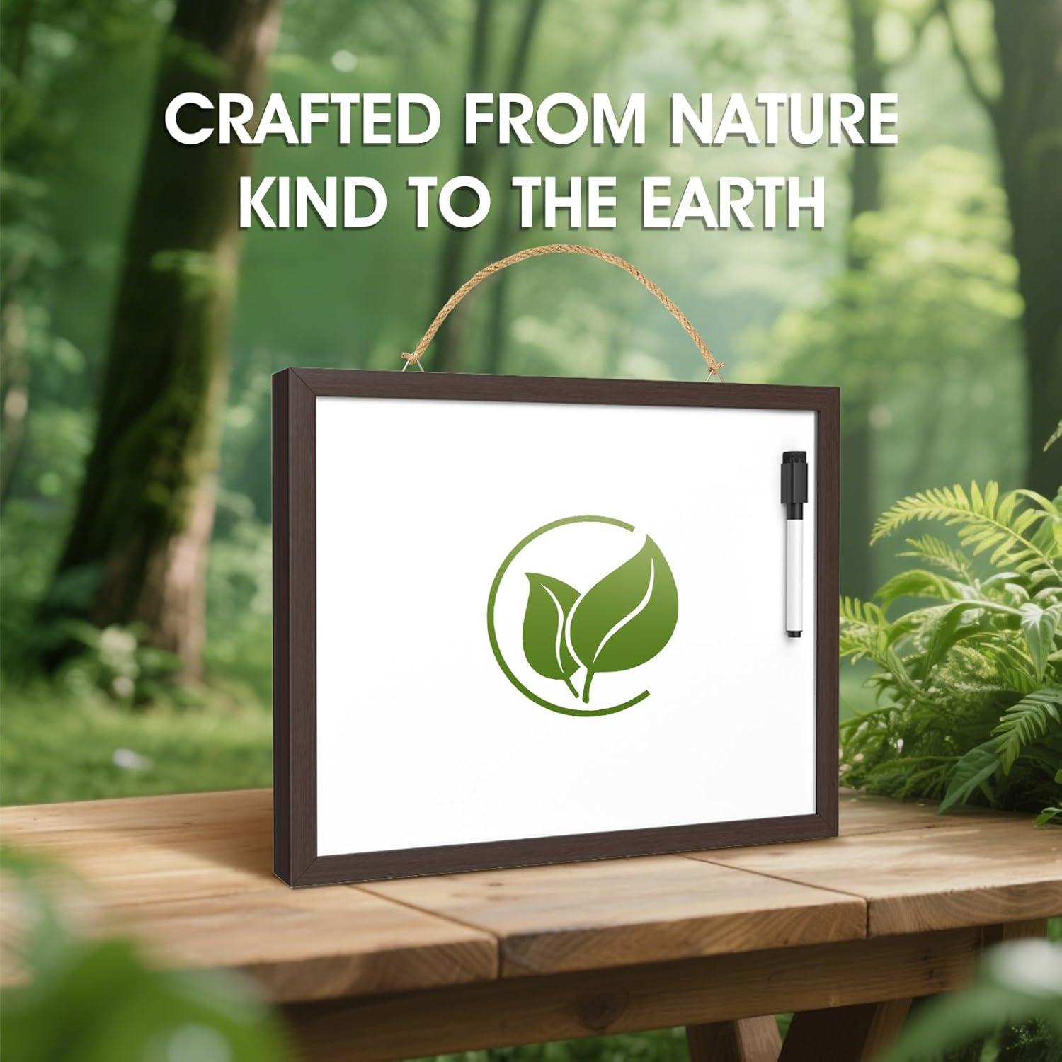 Pizarra Blanca Doble Cara MaxGear 35x27.9cm con Marco de Madera