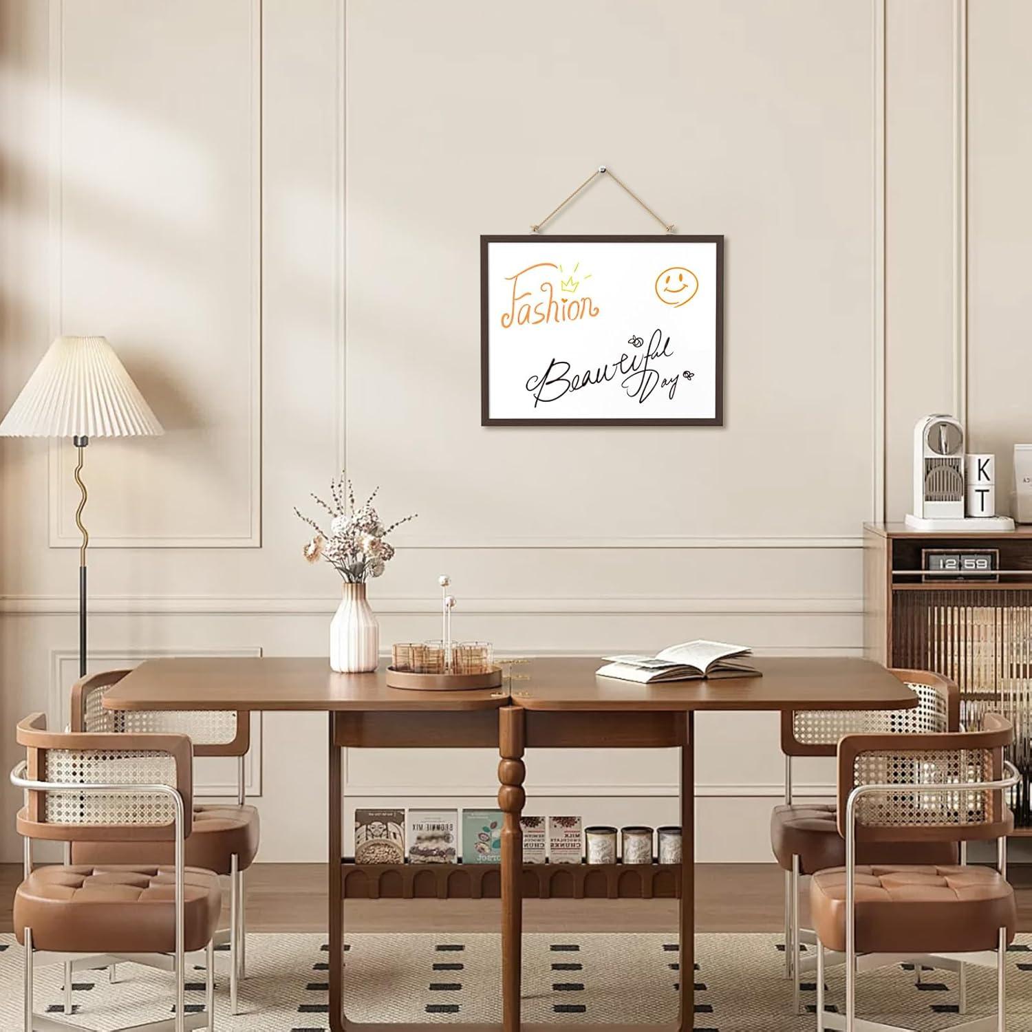 Pizarra Blanca Doble Cara MaxGear 35x27.9cm con Marco de Madera