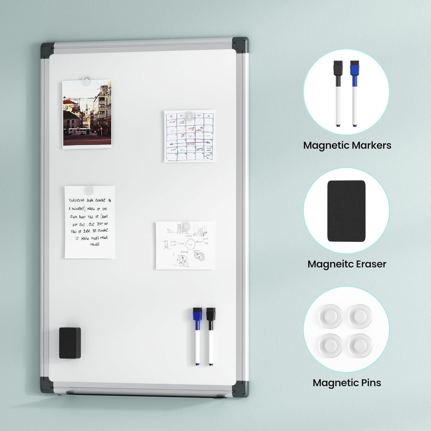 Tablero Magnético Borrado en Seco VUSIGN 91x61 cm con Accesorios