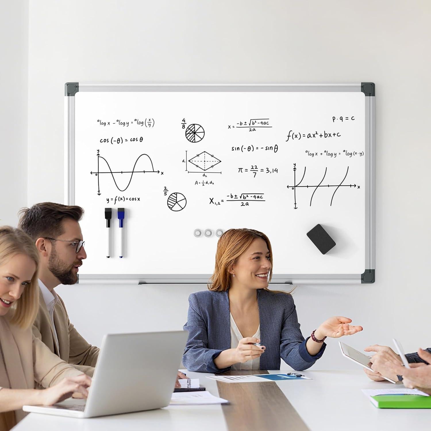 Tablero Magnético Borrado en Seco VUSIGN 91x61 cm con Accesorios