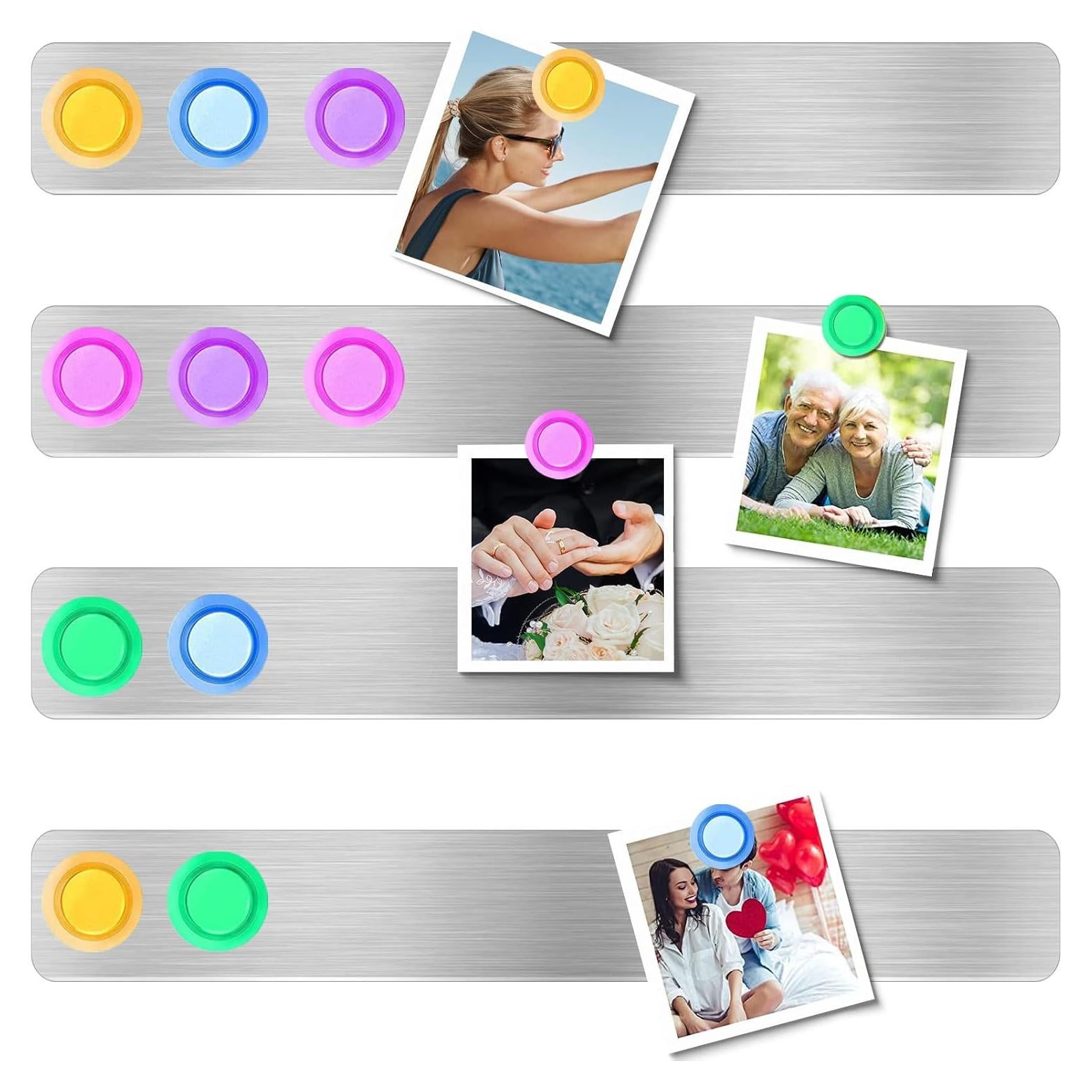 Tiras Magnéticas de Acero Inoxidable LINXIU 4 Pcs Adhesivas