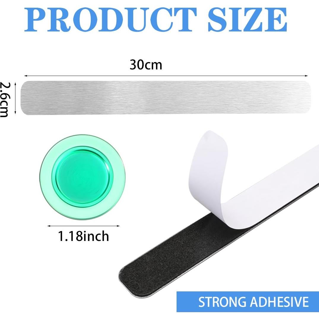 Tiras Magnéticas de Acero Inoxidable LINXIU 4 Pcs Adhesivas