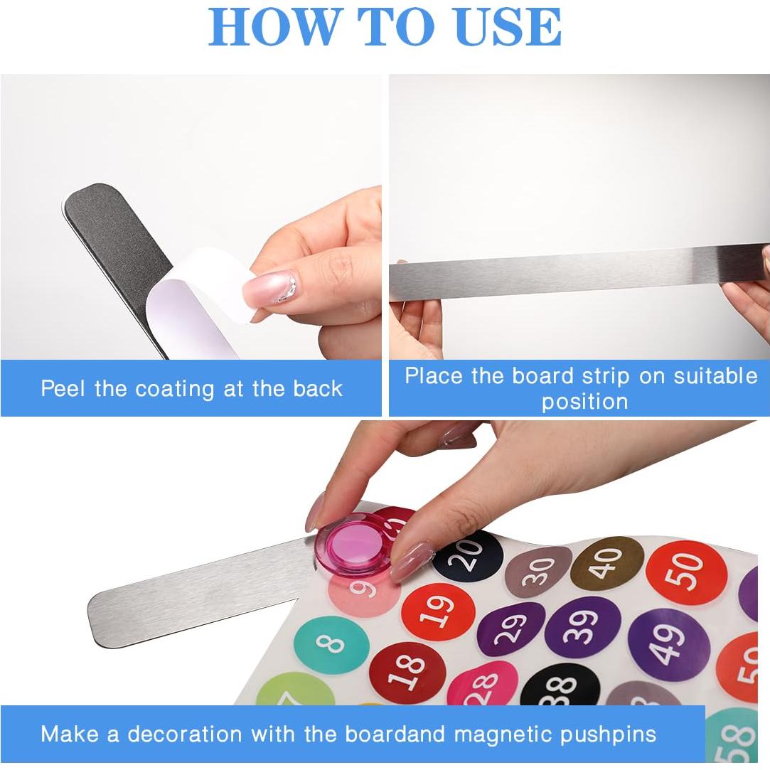 Tiras Magnéticas de Acero Inoxidable LINXIU 4 Pcs Adhesivas