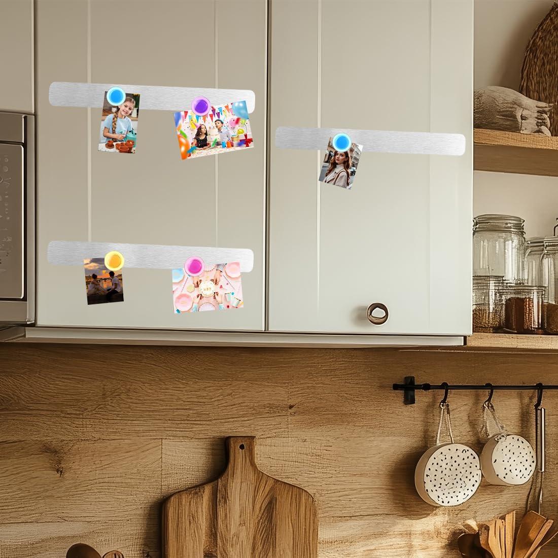 Tiras Magnéticas de Acero Inoxidable LINXIU 4 Pcs Adhesivas