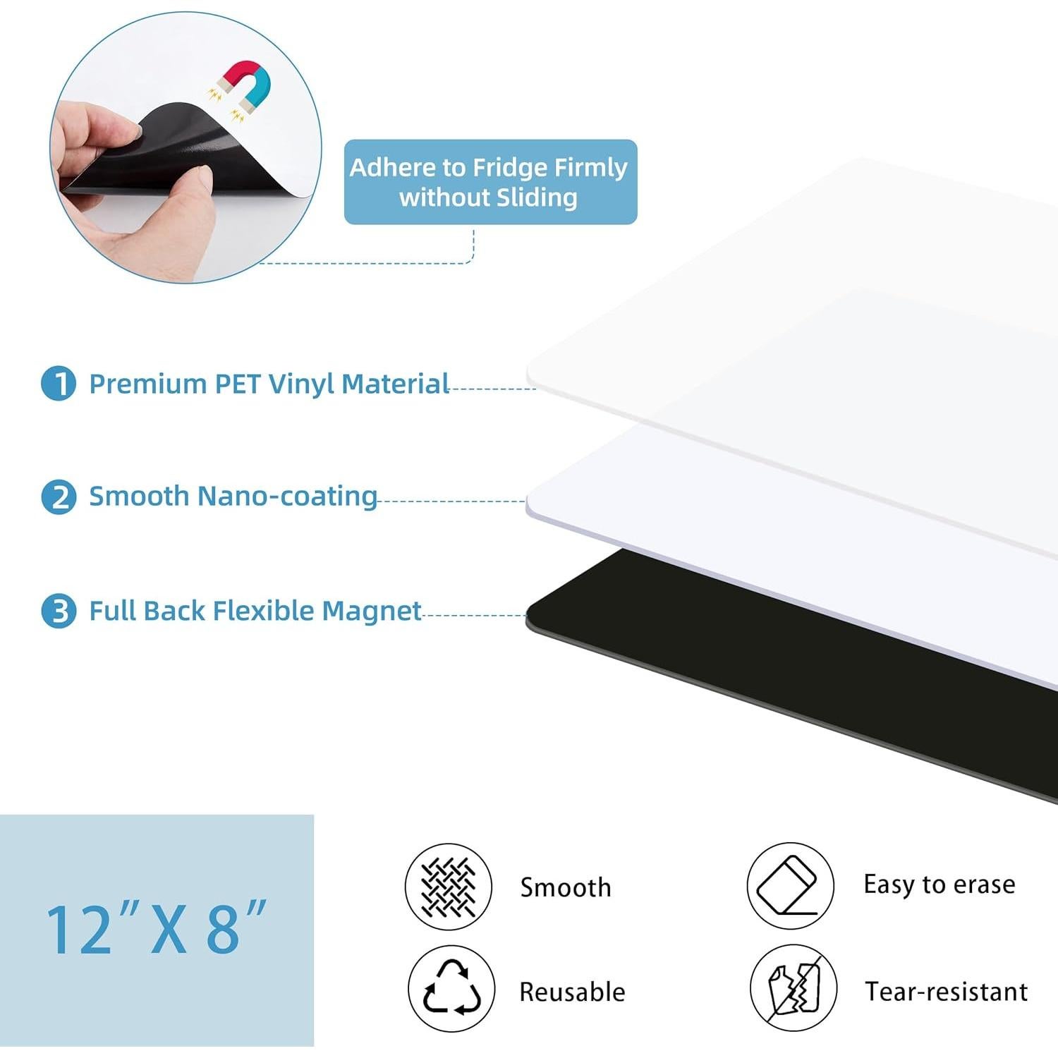 Pizarra Blanca Magnética Borrable LOCONHA 30x20cm 4 Piezas