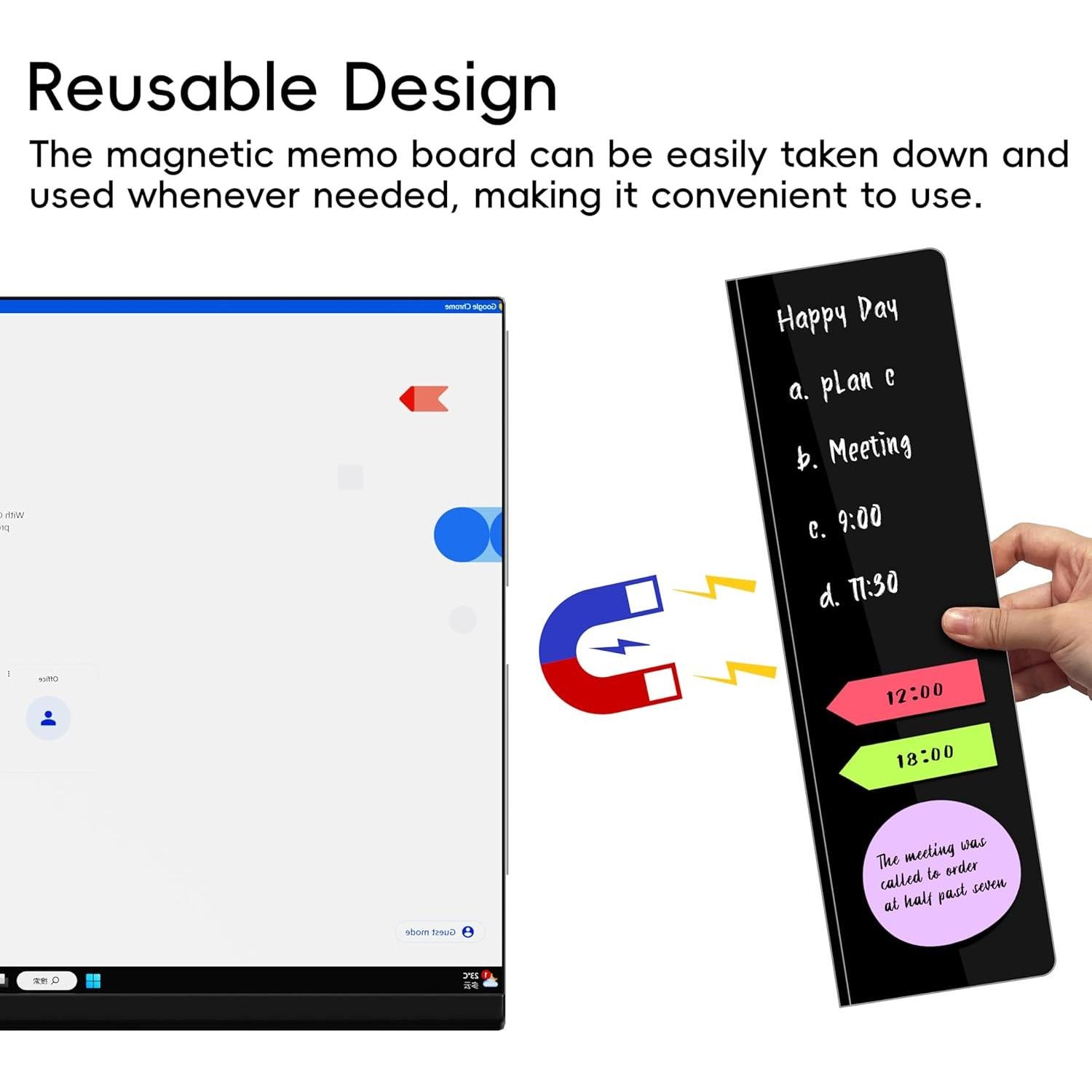 Tablero de Memoria Magnético Lumanman XL Acrílico Negro