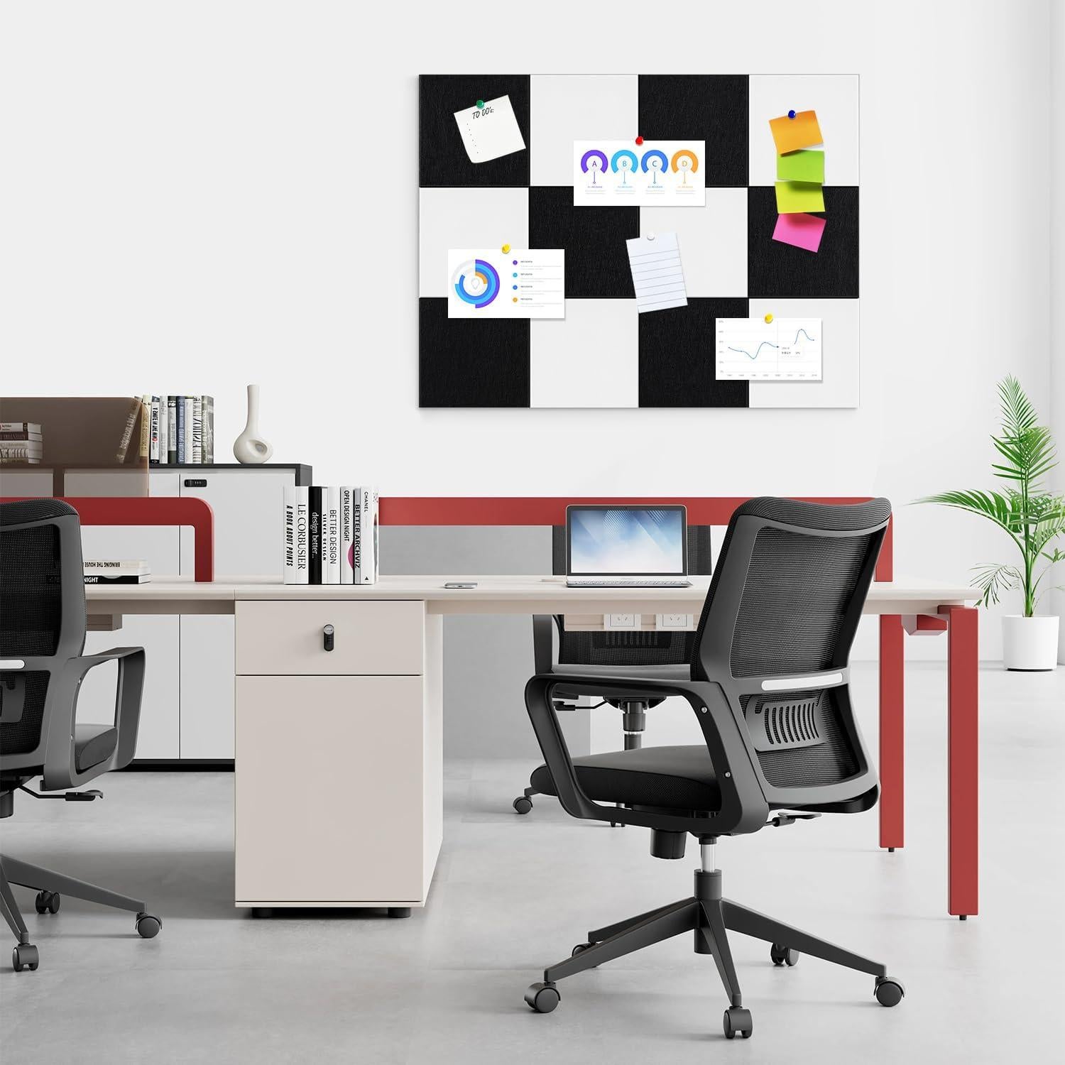 Tablero de Corcho PATTENGO 121.92x91.44cm Paquete de 12 Negro