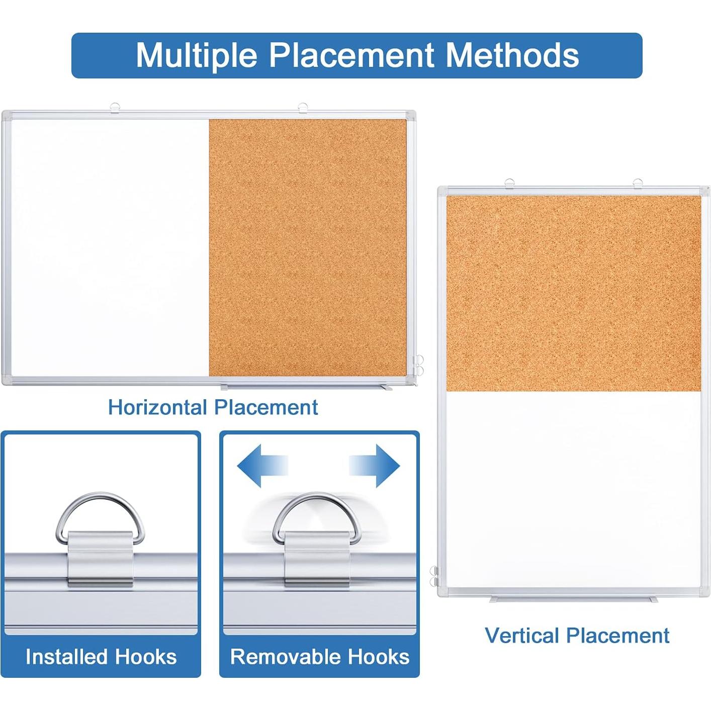 Tablero Blanco Magnético y Corcho TRIPOLLO 91x61 cm
