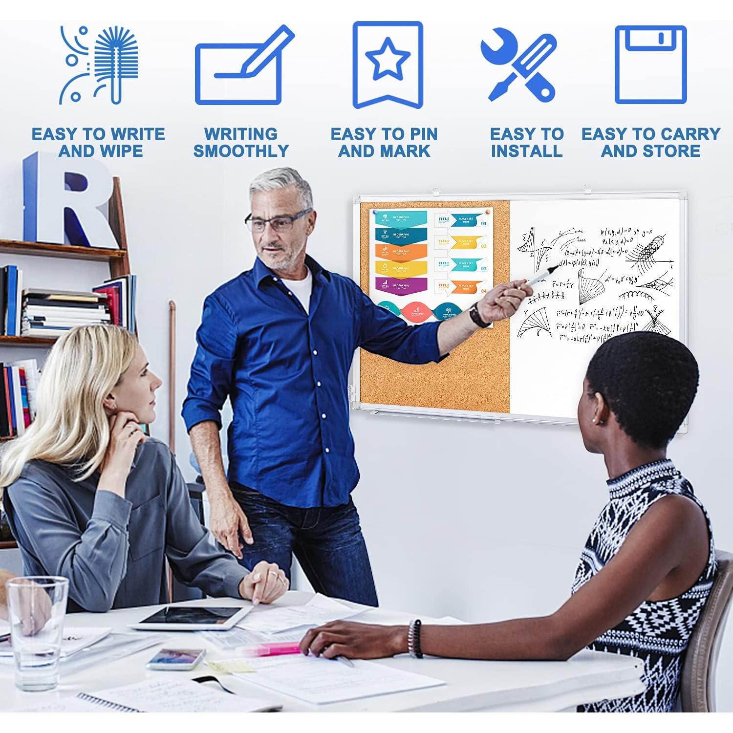 Tablero Blanco Magnético y Corcho TRIPOLLO 91x61 cm