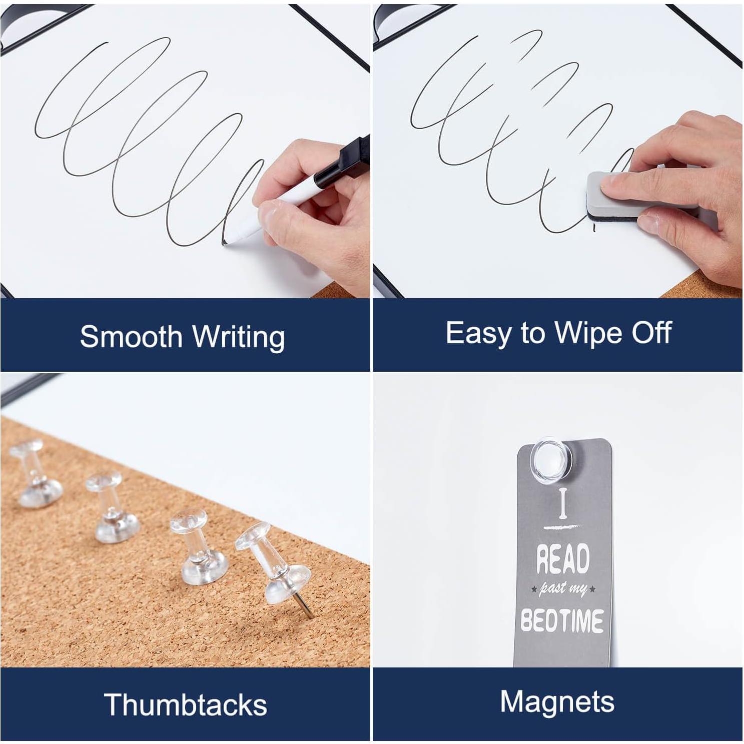 Pizarra Blanca y Corcho TSJ OFICINA 40.64x30.48 cm 2 en 1