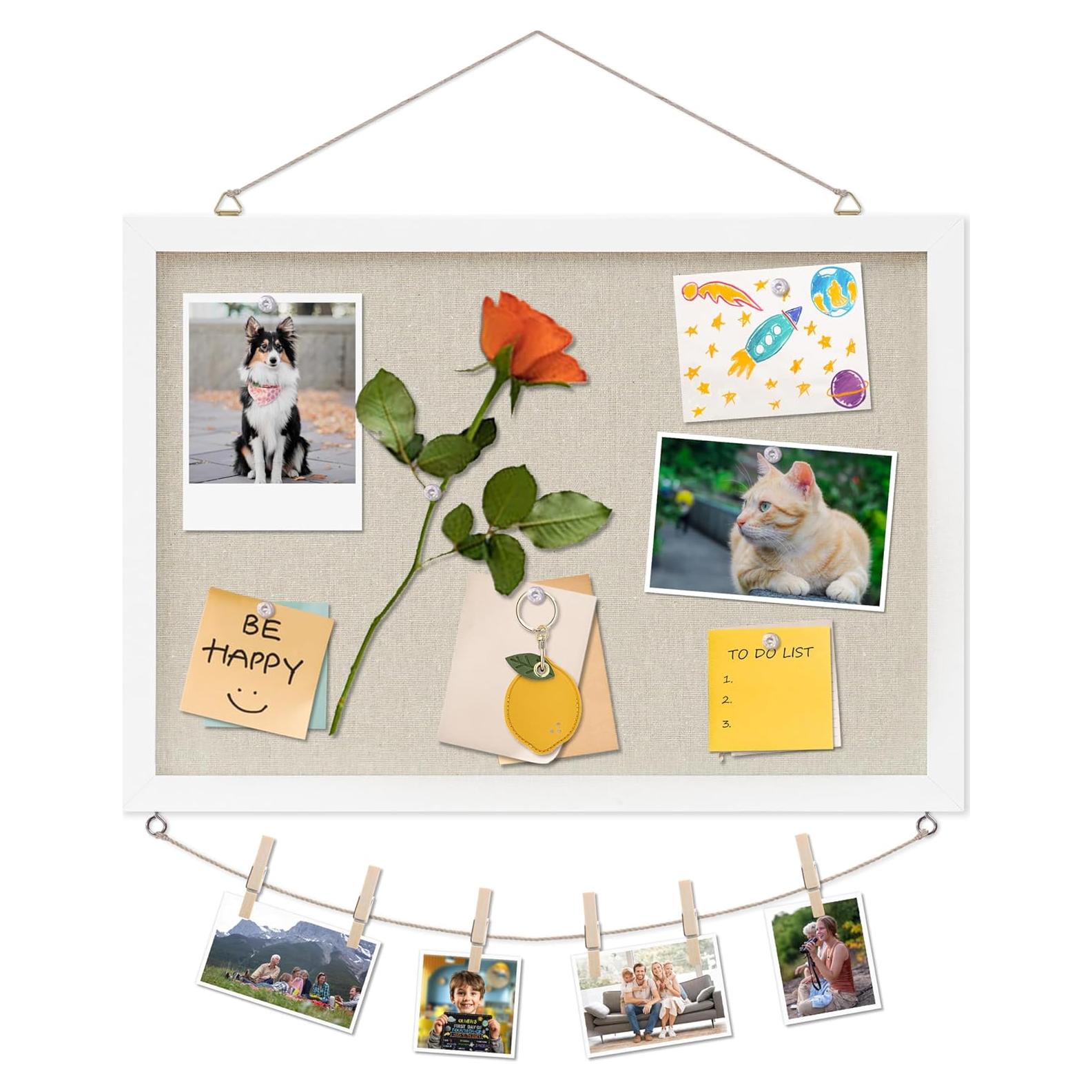 Tablero de corcho DAHAPYBOO 30x43 cm blanco para oficina