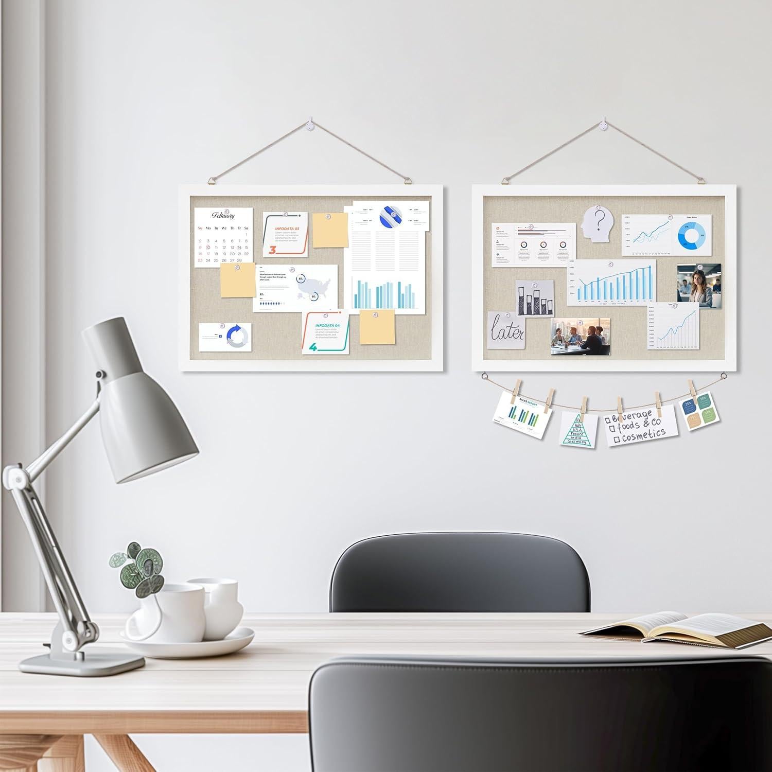 Tablero de corcho DAHAPYBOO 30x43 cm blanco para oficina