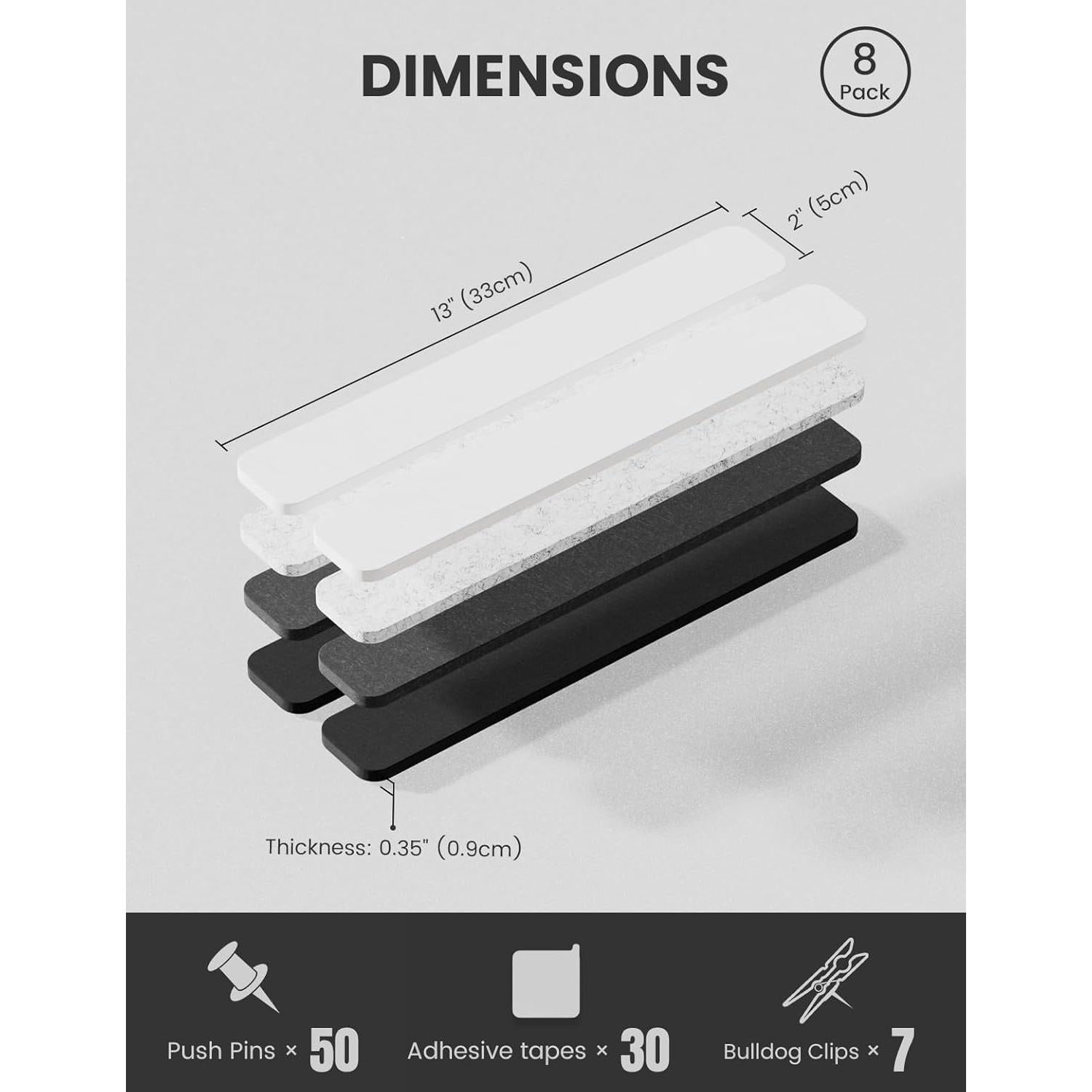 Tablero de Fieltro Fluxynara 8-Pack Eco Concreto 33x5cm