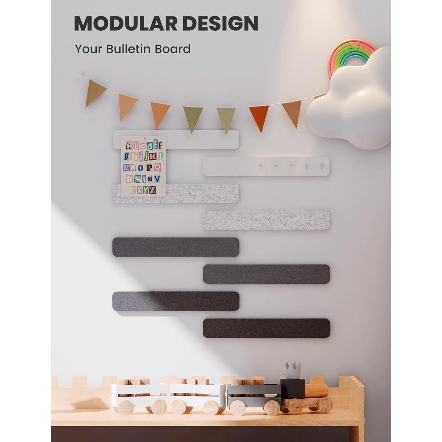 Tablero de Fieltro Fluxynara 8-Pack Eco Concreto 33x5cm