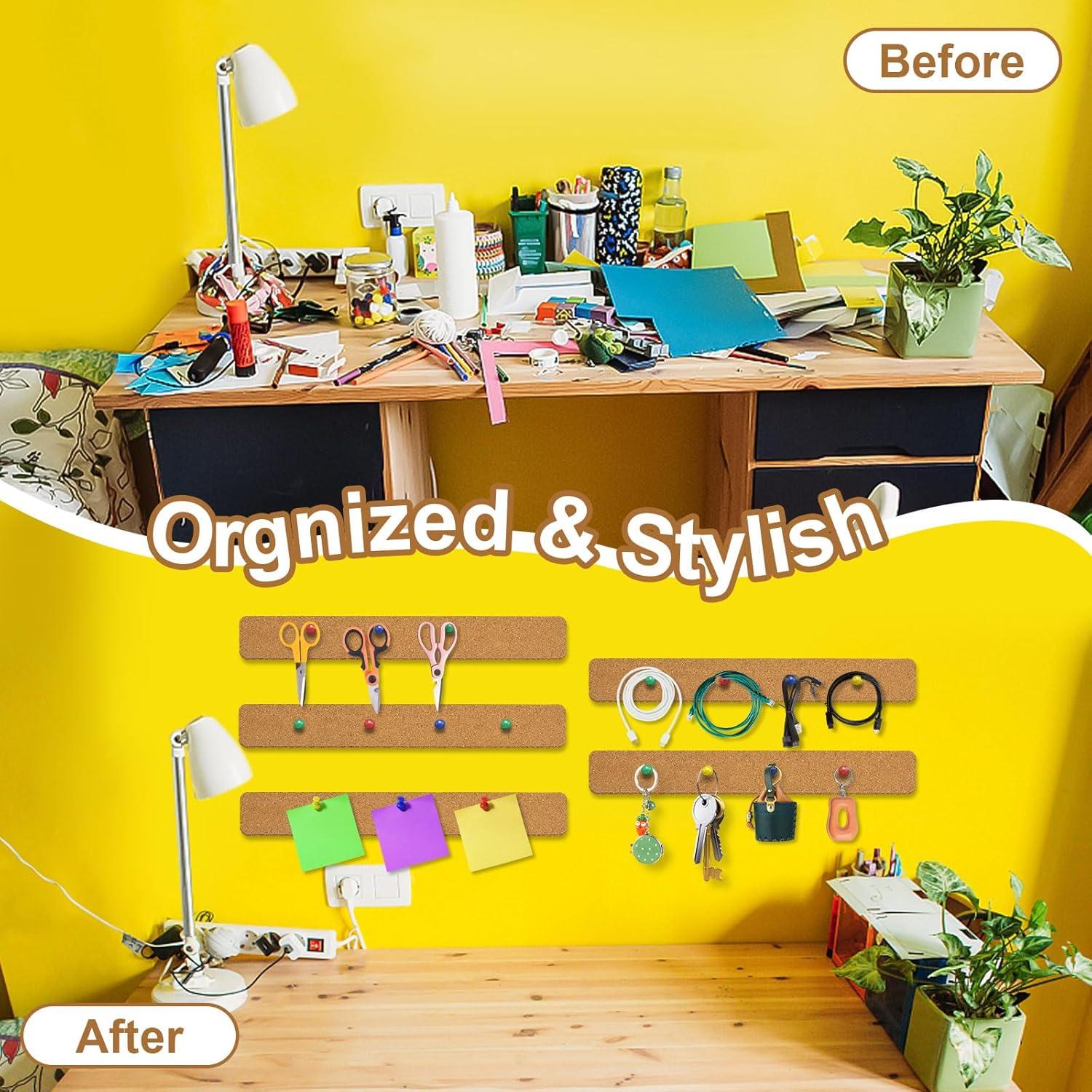 Paquete de 6 tiras de corcho autoadhesivas AYZTKUX 30.48x5.08cm