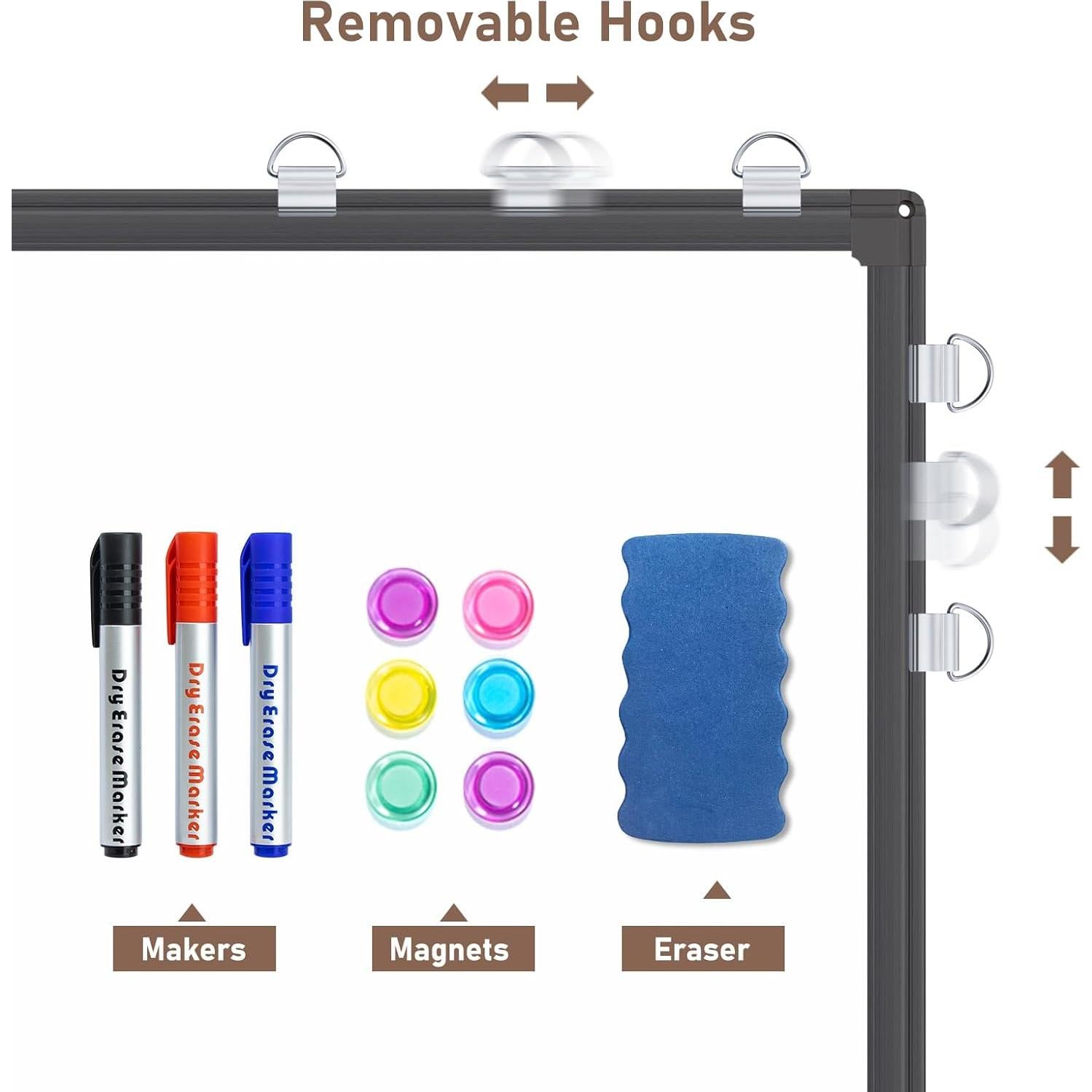 Tablero Combinado Maxtek 60x45 cm Blanco y Corcho Magnético