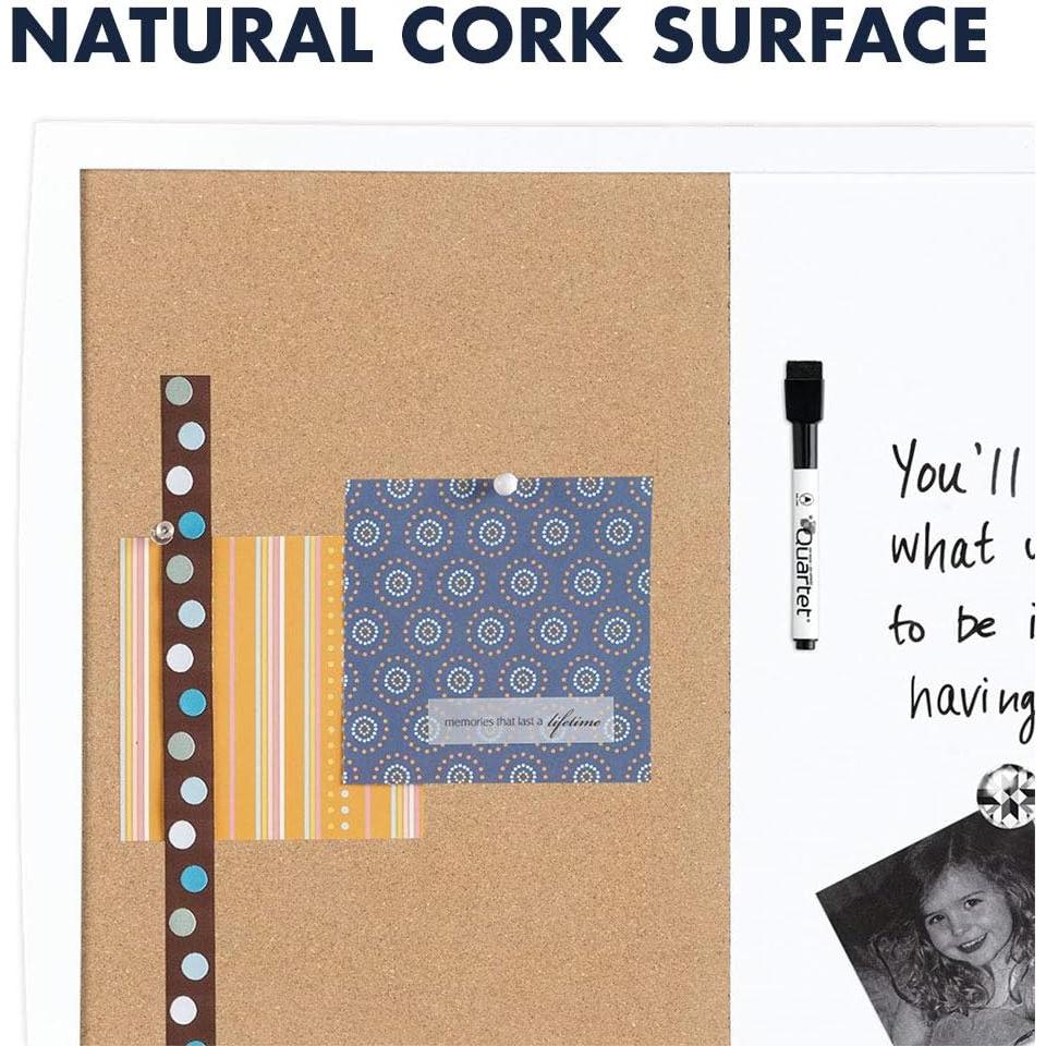 Tablero Combinado Magnético Quartet 43x58 cm Corcho y Pizarra Blanca