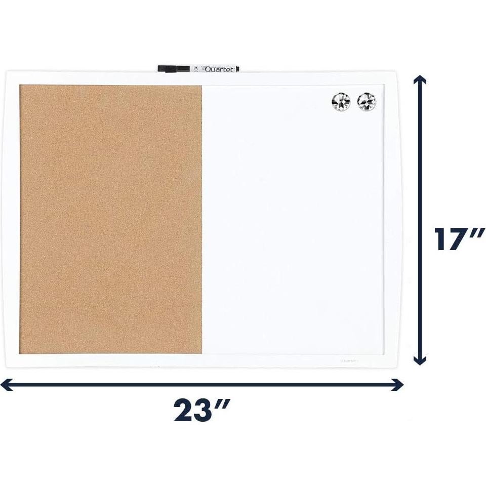 Tablero Combinado Magnético Quartet 43x58 cm Corcho y Pizarra Blanca