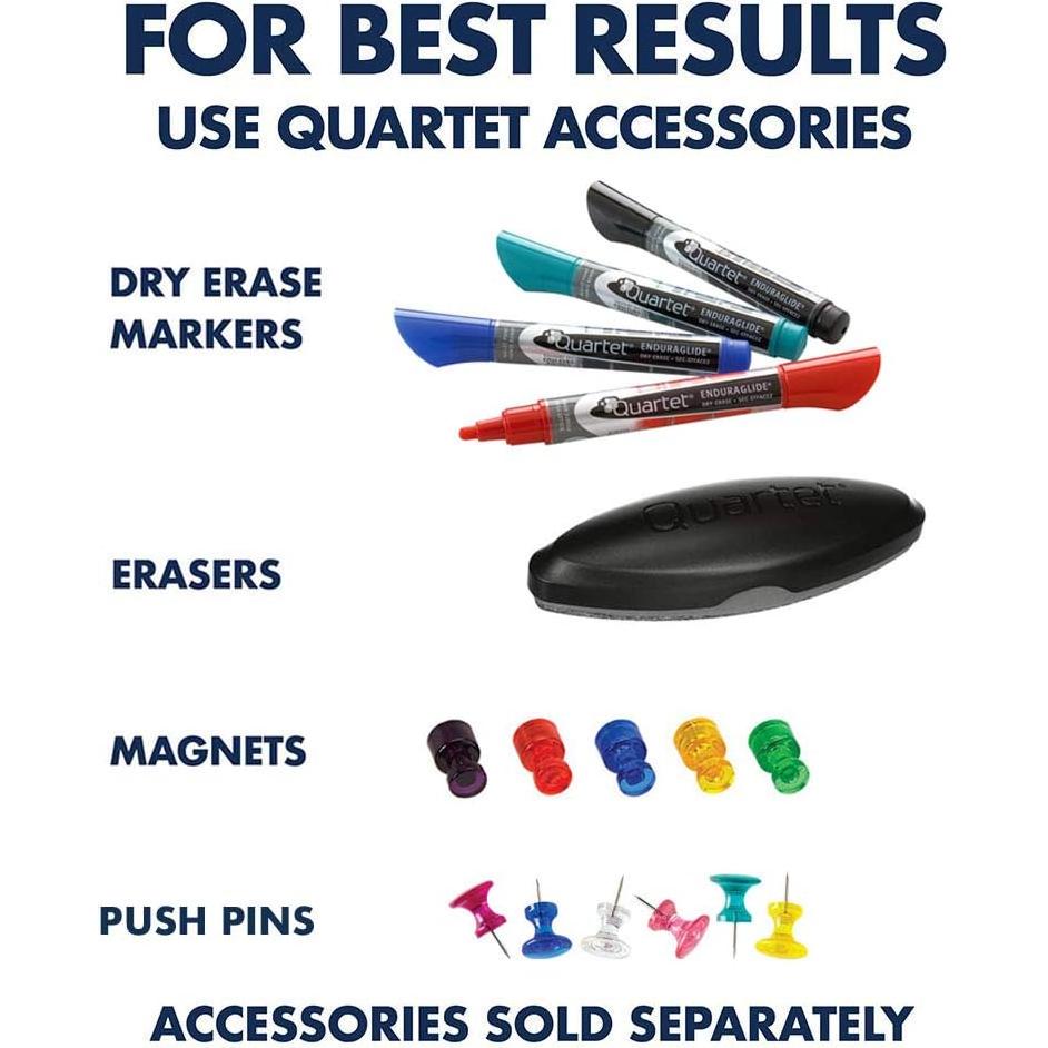 Tablero Combinado Magnético Quartet 43x58 cm Corcho y Pizarra Blanca