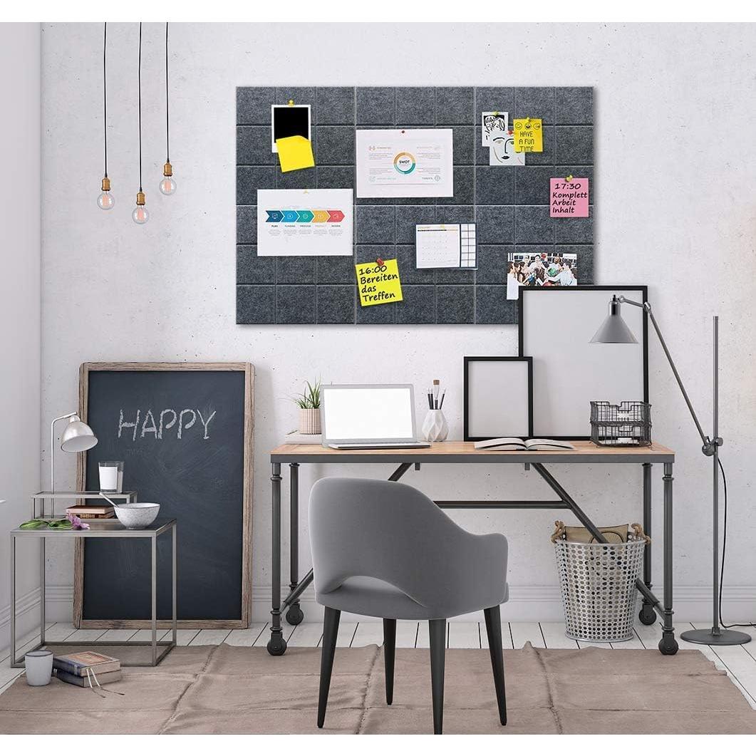 Tableros de Corcho Uoisaiko 30x30 cm - Paquete de 6 con Chinchetas