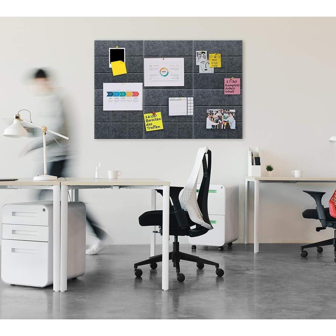 Tableros de Corcho Uoisaiko 30x30 cm - Paquete de 6 con Chinchetas