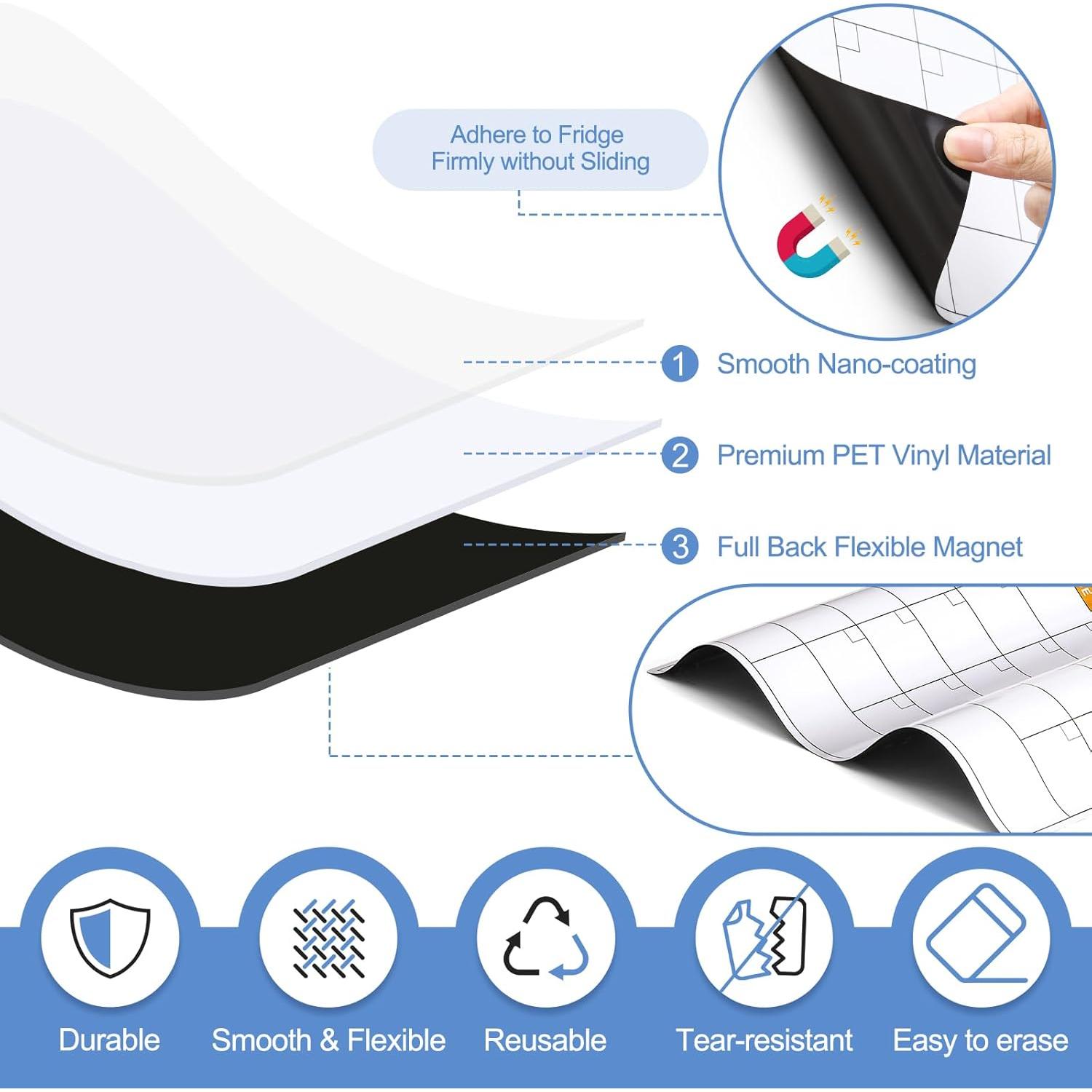 Calendario Magnético VITEVER 3 Tableros Borrado en Seco 35.56x27.94cm