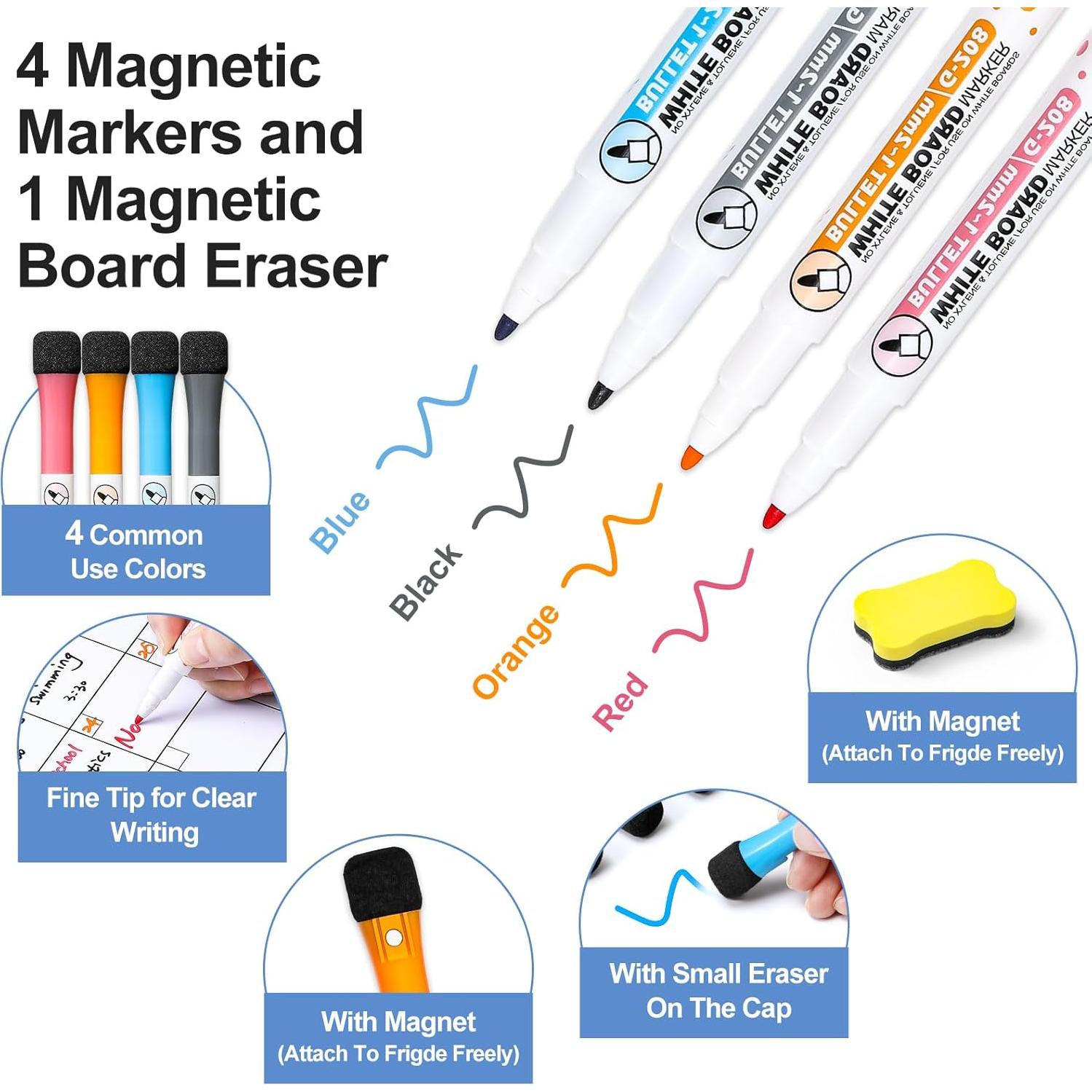 Calendario Magnético VITEVER 3 Tableros Borrado en Seco 35.56x27.94cm