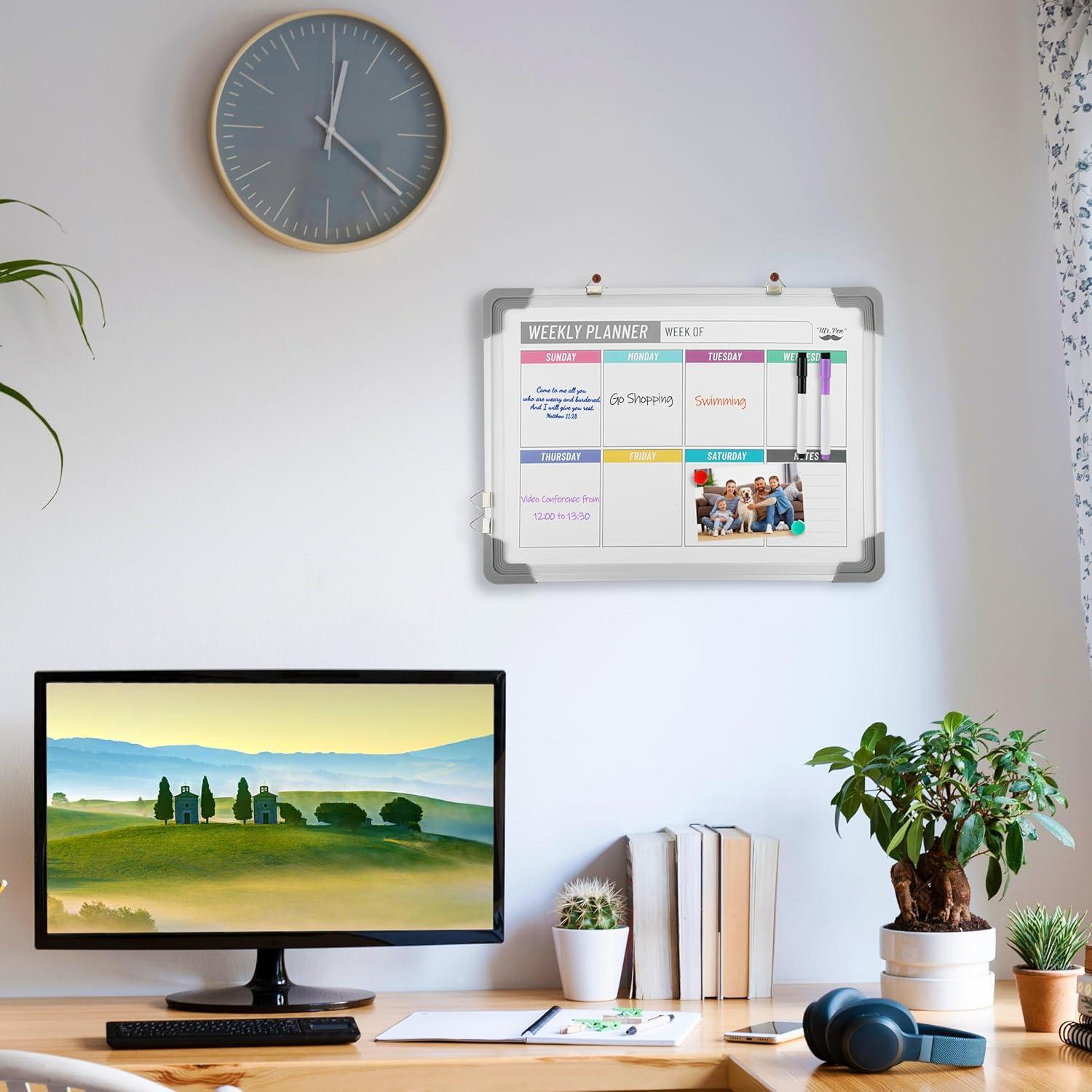 Pizarra Magnética Semanal Borrable Mr. Pen 30.48x40.64cm