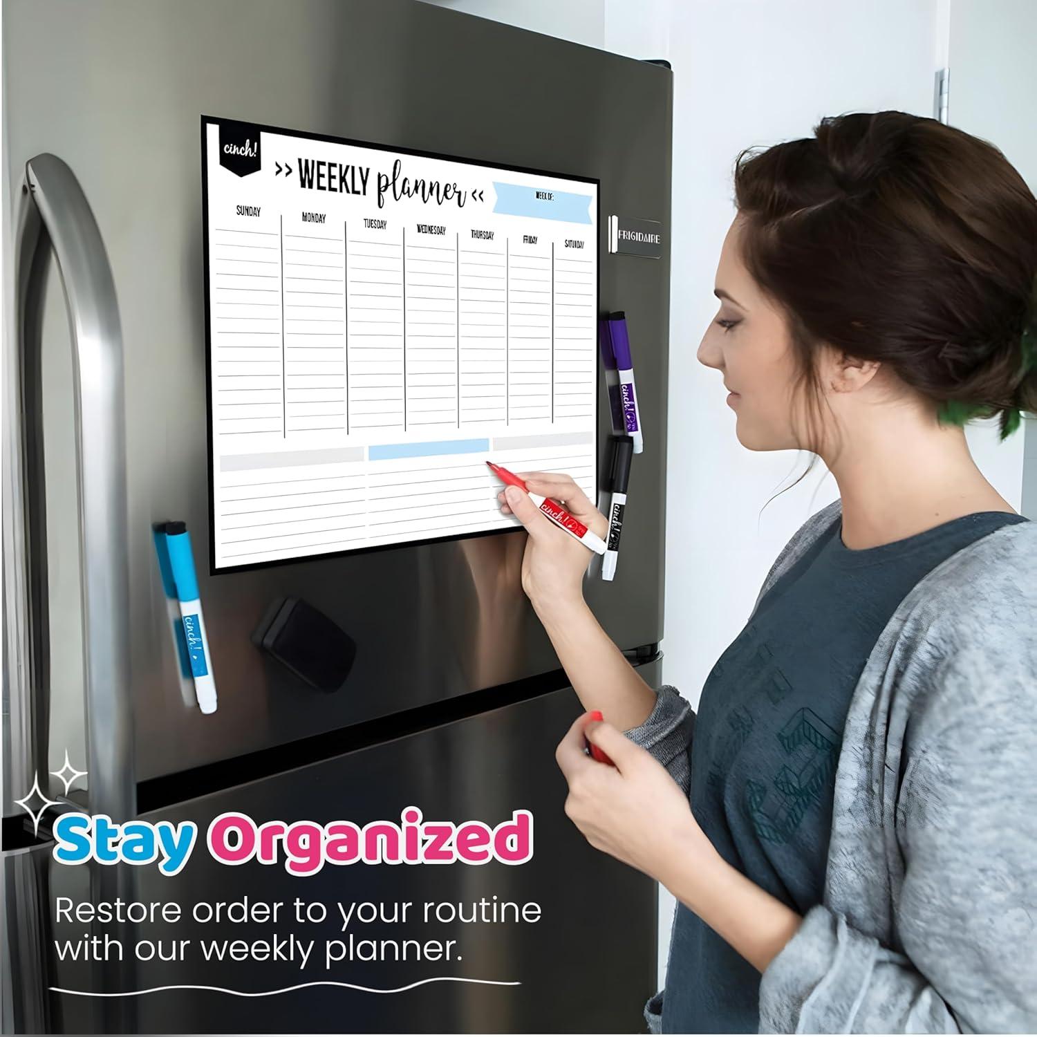 Pizarra Blanca Magnética Cinch! 48.3x33 cm - Calendario Semanal