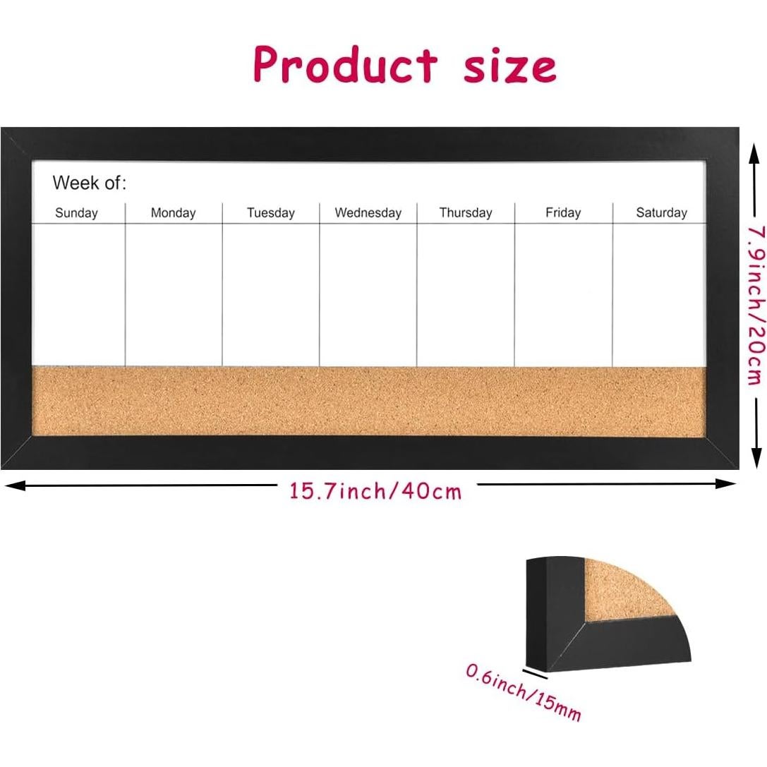 Tablero Magnético Semanal Umtiti 40x20 cm con Corcho