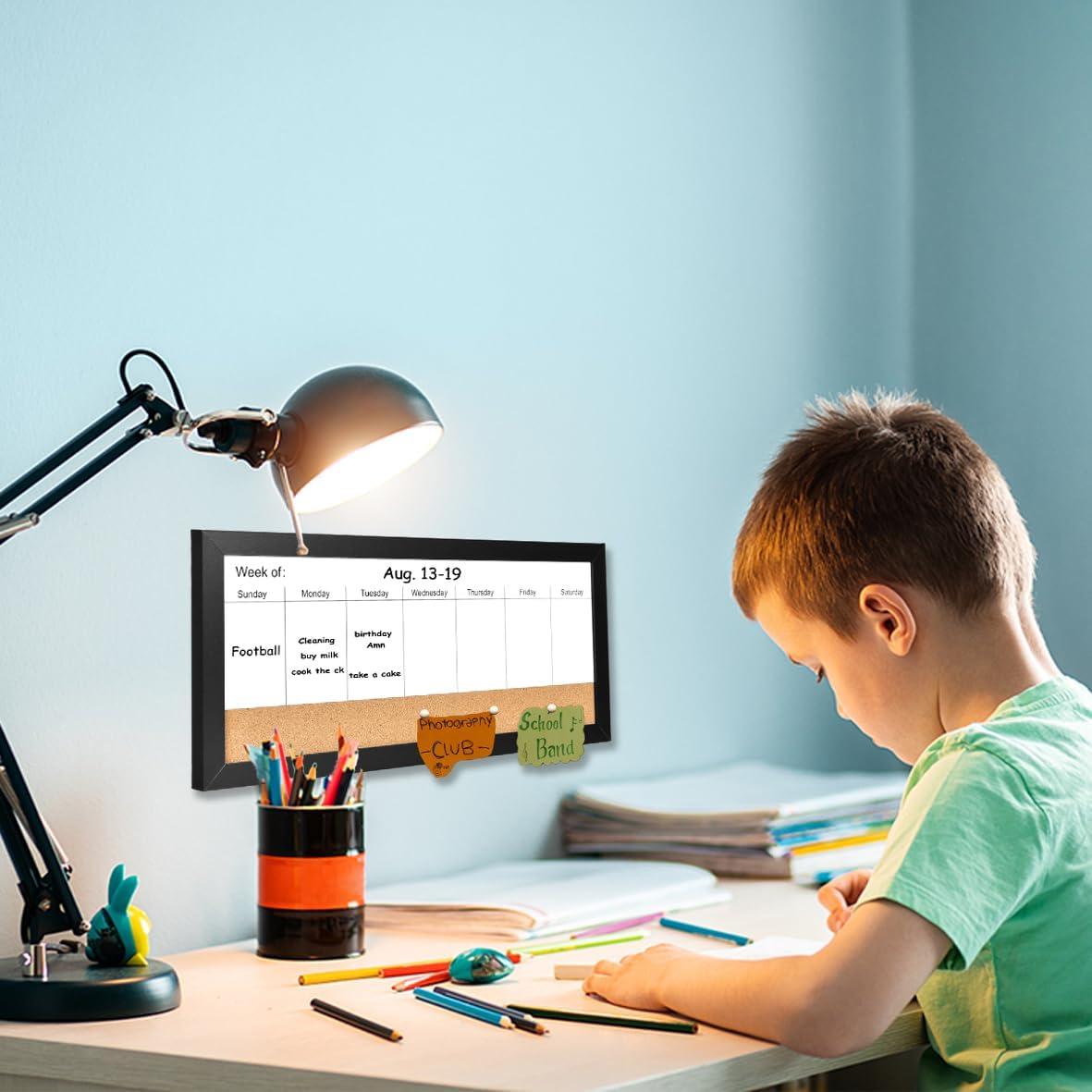 Tablero Magnético Semanal Umtiti 40x20 cm con Corcho