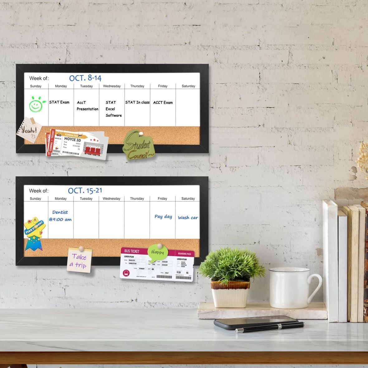 Tablero Magnético Semanal Umtiti 40x20 cm con Corcho