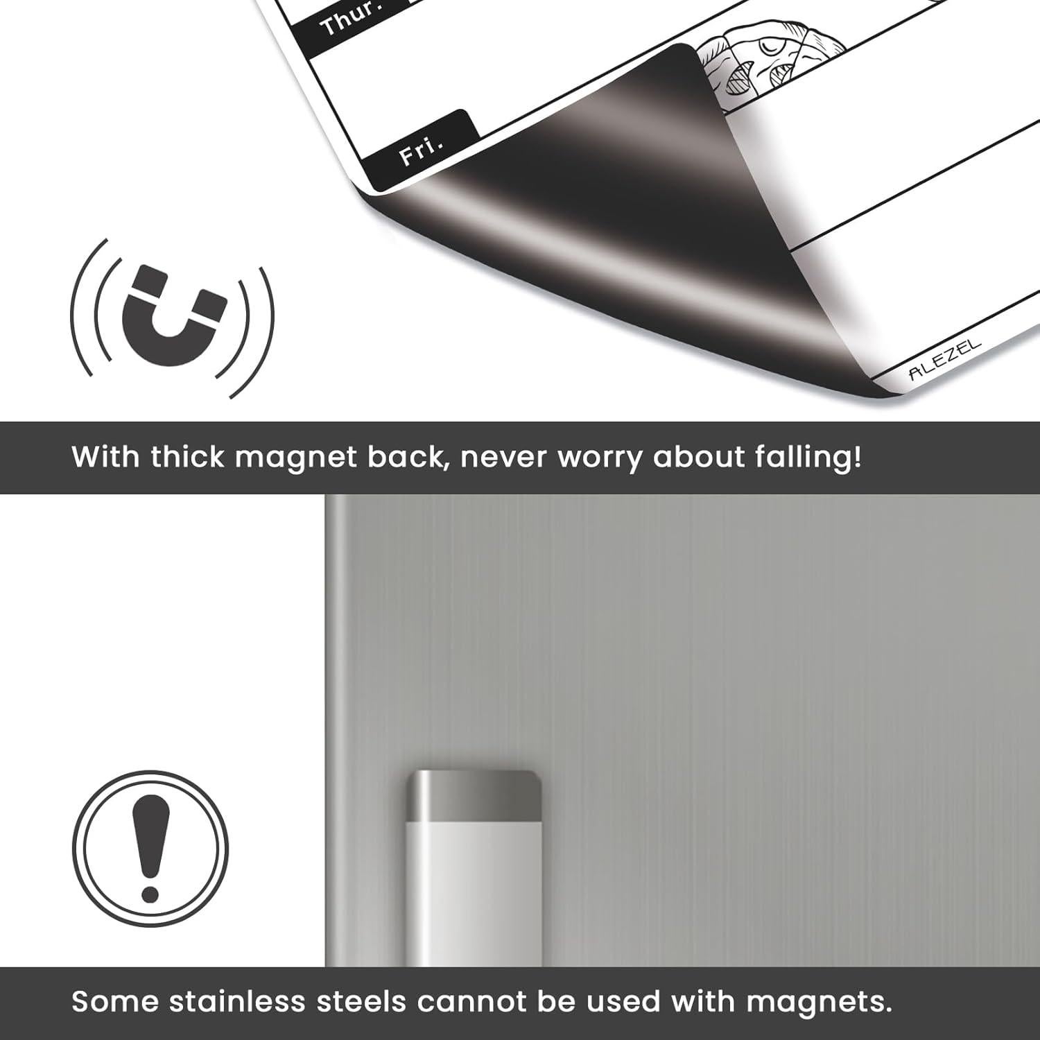 Tablero Magnético Borrable ALEZEL 20.32cm con Planificador Semanal