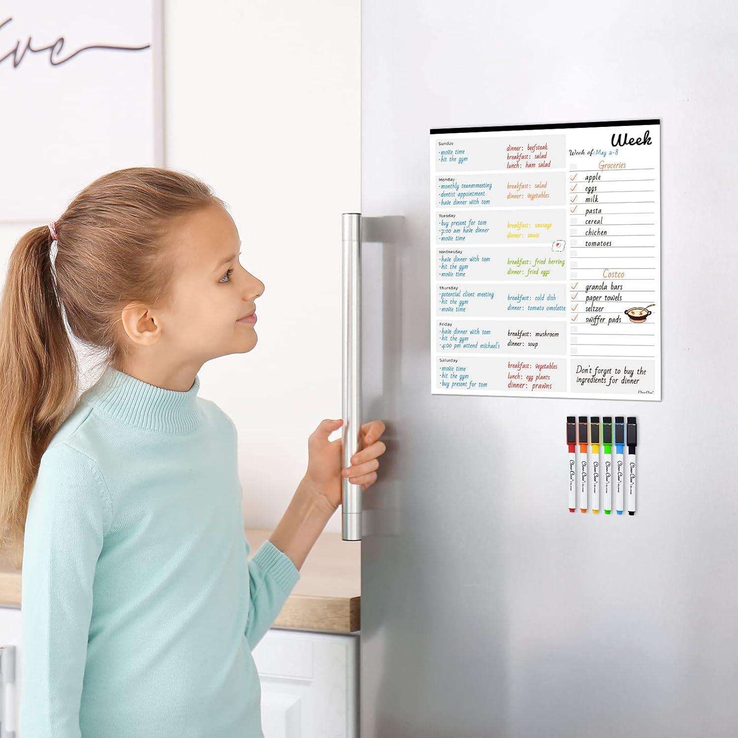 Calendario Semanal Magnético Clever Clean 25x30 cm con 6 Marcadores