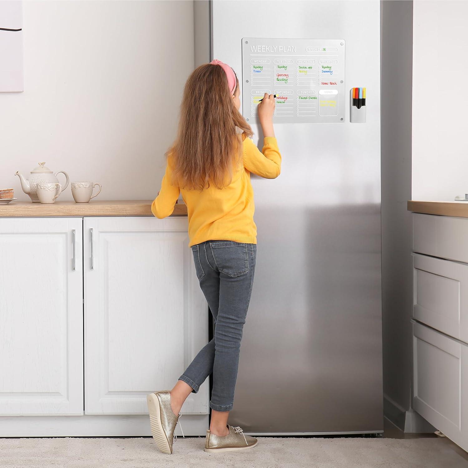 Calendario Magnético Semanal Acrílico Genérico 35.56x27.94 cm