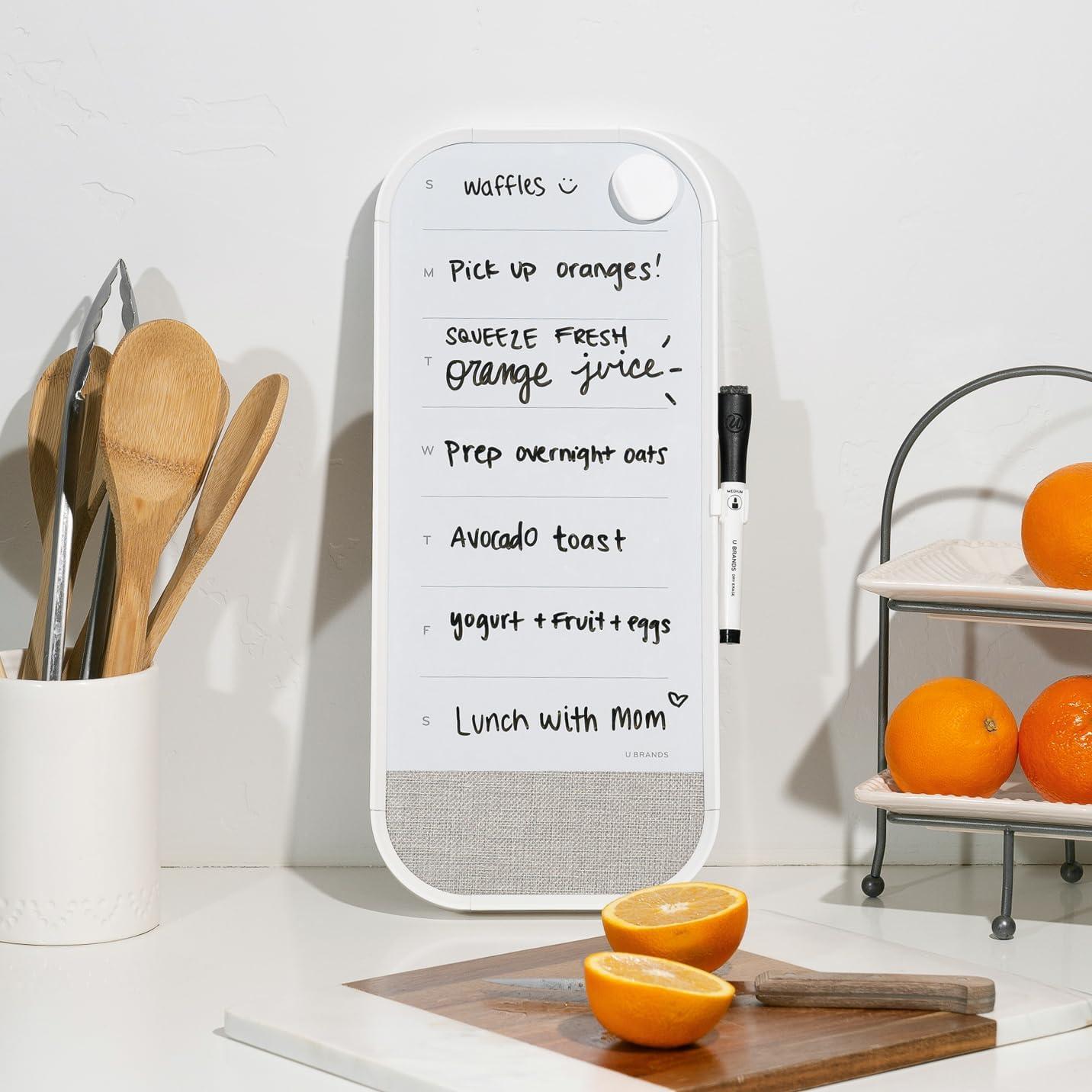 Calendario Semanal Magnético U Brands 17.78x40.64 cm Blanco