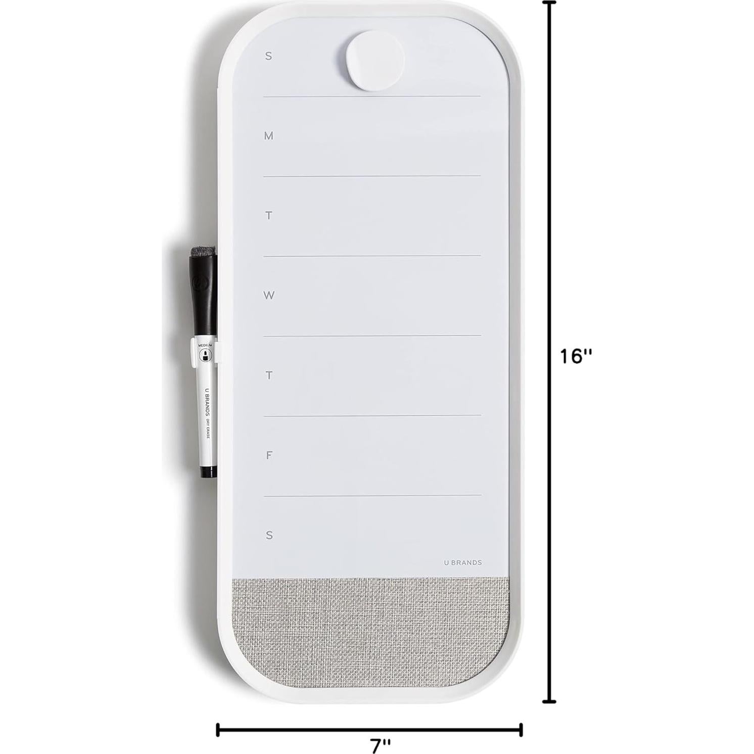 Calendario Semanal Magnético U Brands 17.78x40.64 cm Blanco