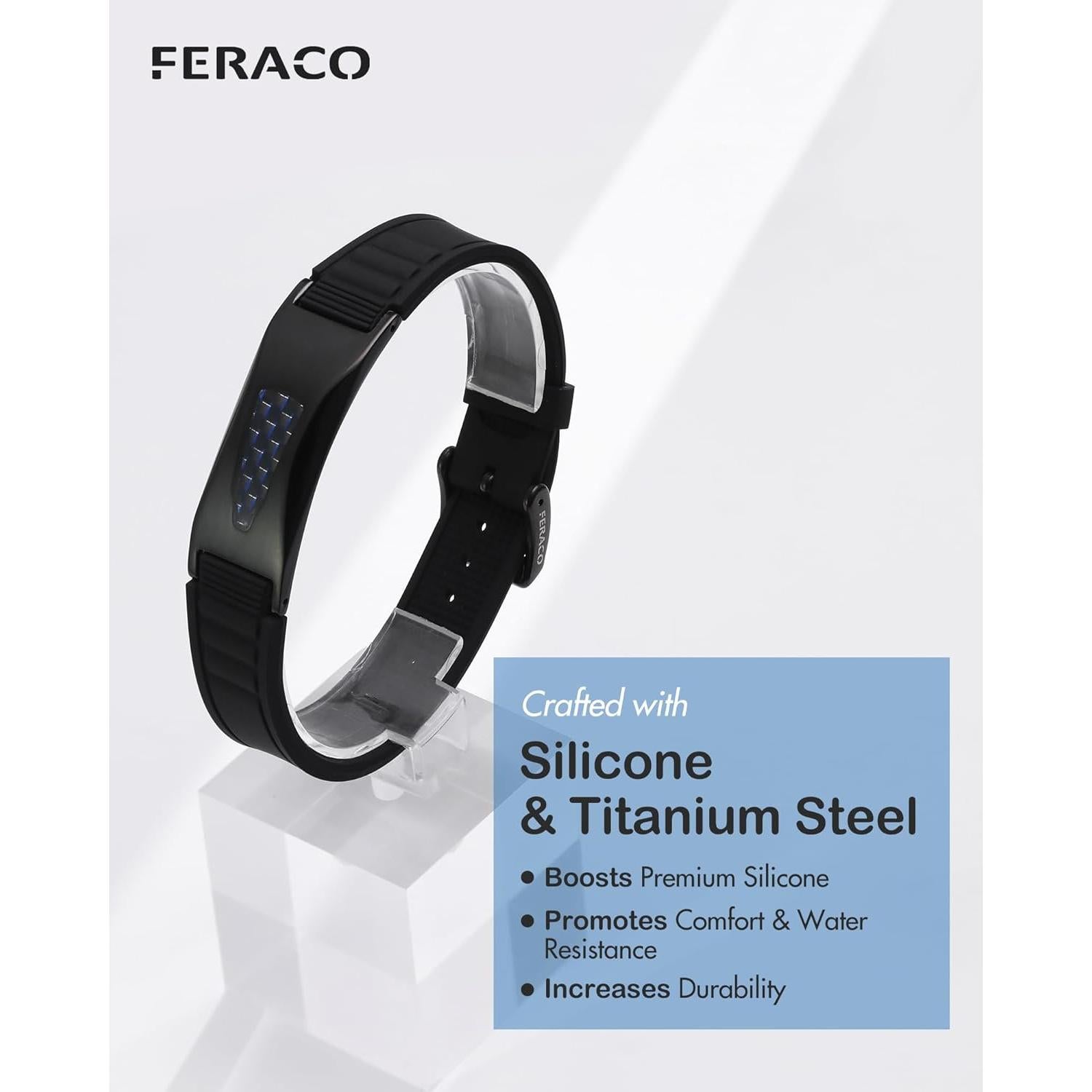 Pulsera Magnética de Silicona Feraco 7 en 1 para Hombres y Mujeres